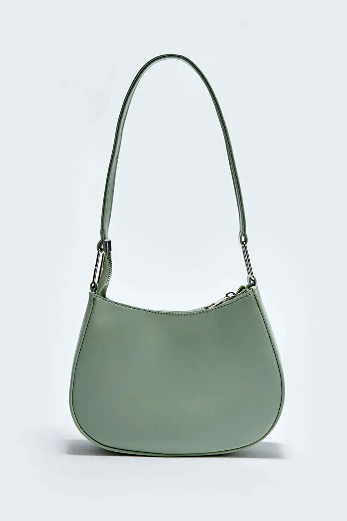 LWE10702-SarıTalhaLuwwe Bag'sKadın Çift Askılı Silver Aksesuarlı Baget Çanta & Omuz Çantası (10702)