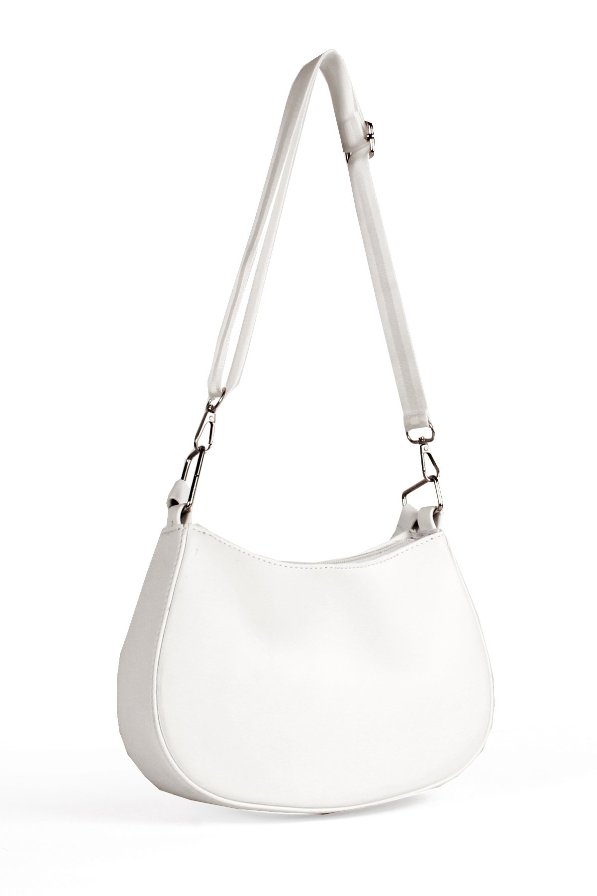 LWE10702-SarıTalhaLuwwe Bag'sKadın Çift Askılı Silver Aksesuarlı Baget Çanta & Omuz Çantası (10702)