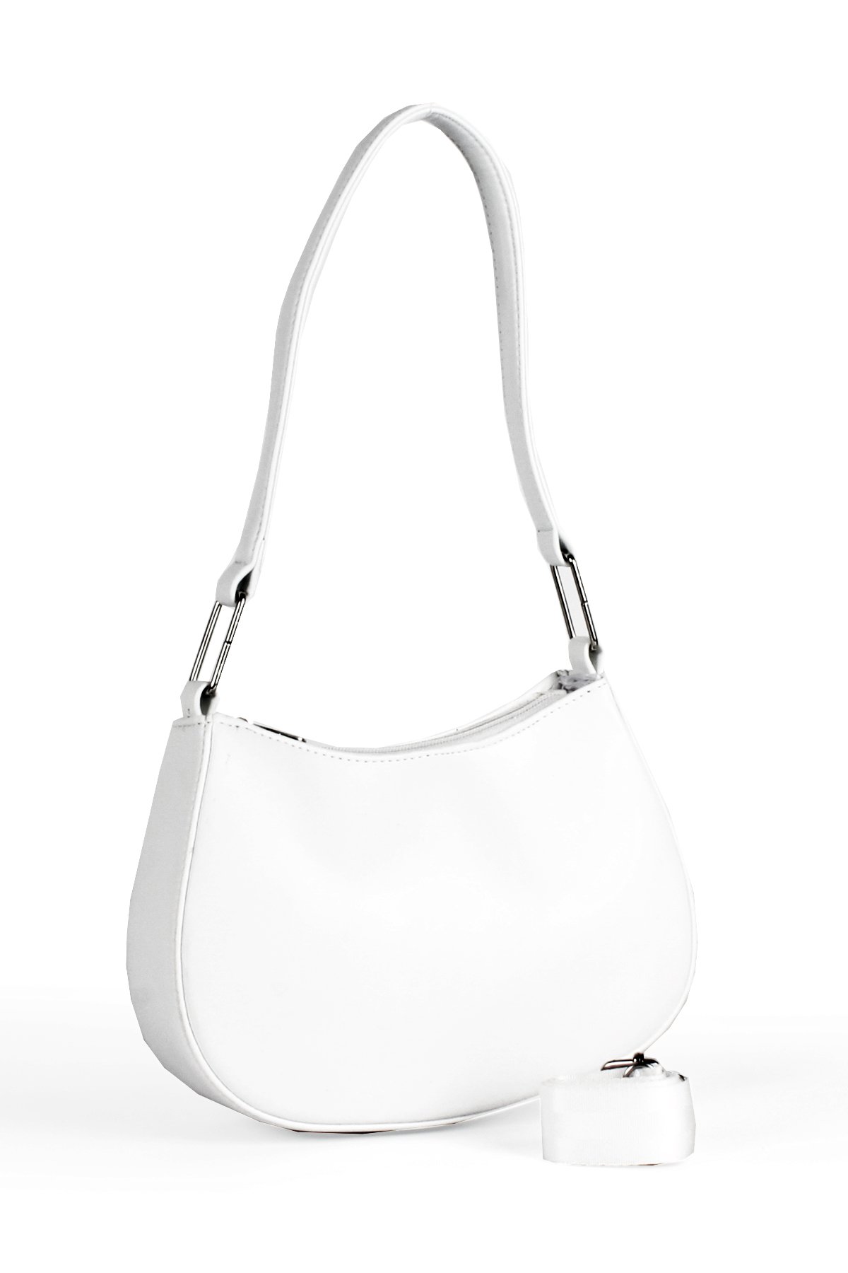 LWE10702-SarıTalhaLuwwe Bag'sKadın Çift Askılı Silver Aksesuarlı Baget Çanta & Omuz Çantası (10702)