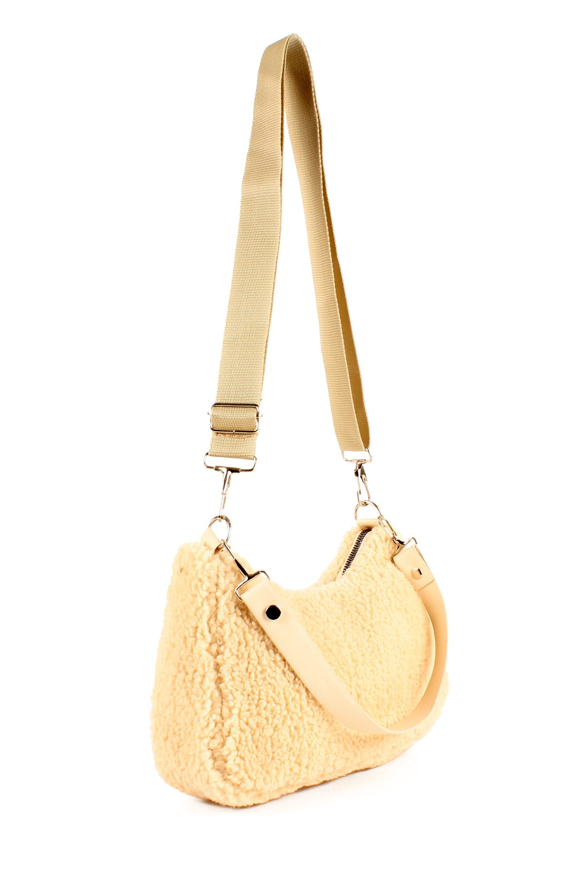 LWE10716-SyhTalhaLuwwe Bag'sKadın Çift Askılı Suni Kürklü-Peluş Baget Omuz Çantası (10716)