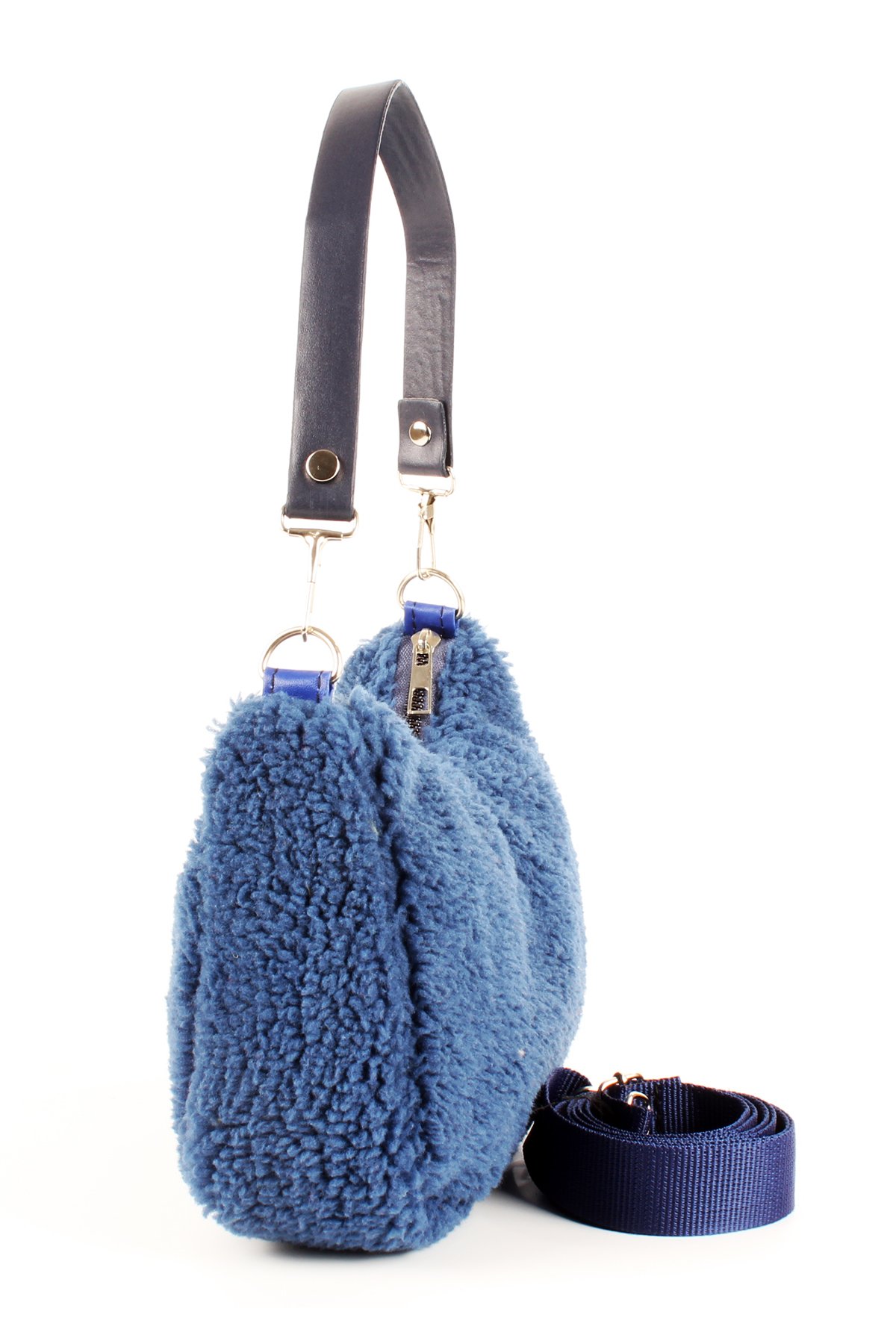 LWE10716-SyhTalhaLuwwe Bag'sKadın Çift Askılı Suni Kürklü-Peluş Baget Omuz Çantası (10716)