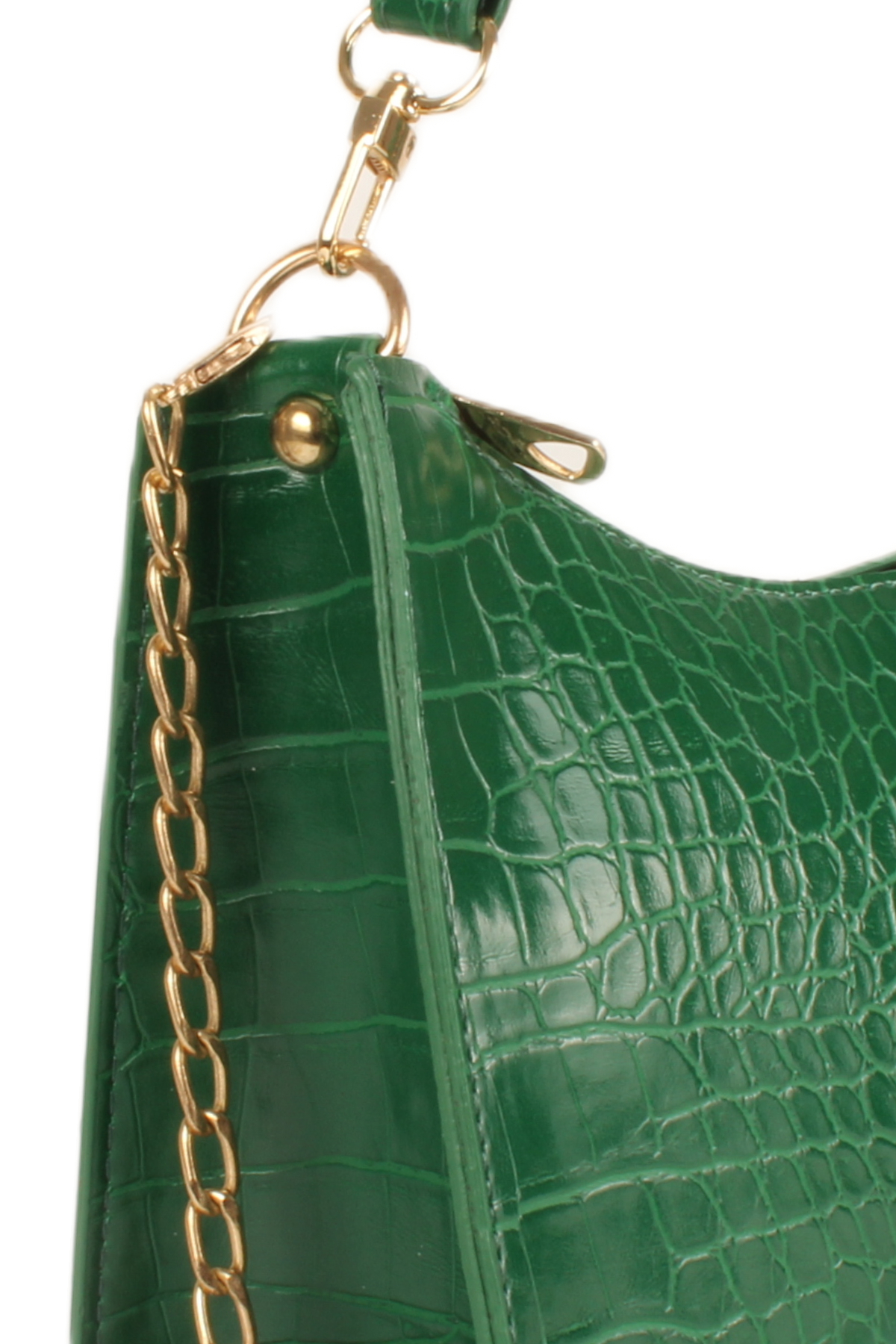 LWE20745-SyhTalhaLuwwe Bag'sKadın Çift Askılı Timsah Desenli Yay Kesim Zincir Askılı Baget Çanta- Omuz Çantası (20745)