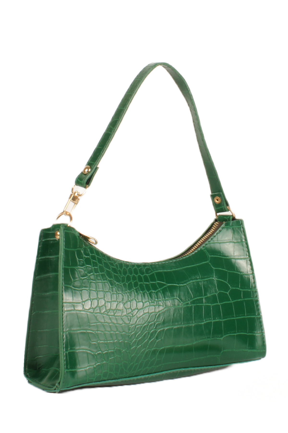 LWE20745-SyhTalhaLuwwe Bag'sKadın Çift Askılı Timsah Desenli Yay Kesim Zincir Askılı Baget Çanta- Omuz Çantası (20745)