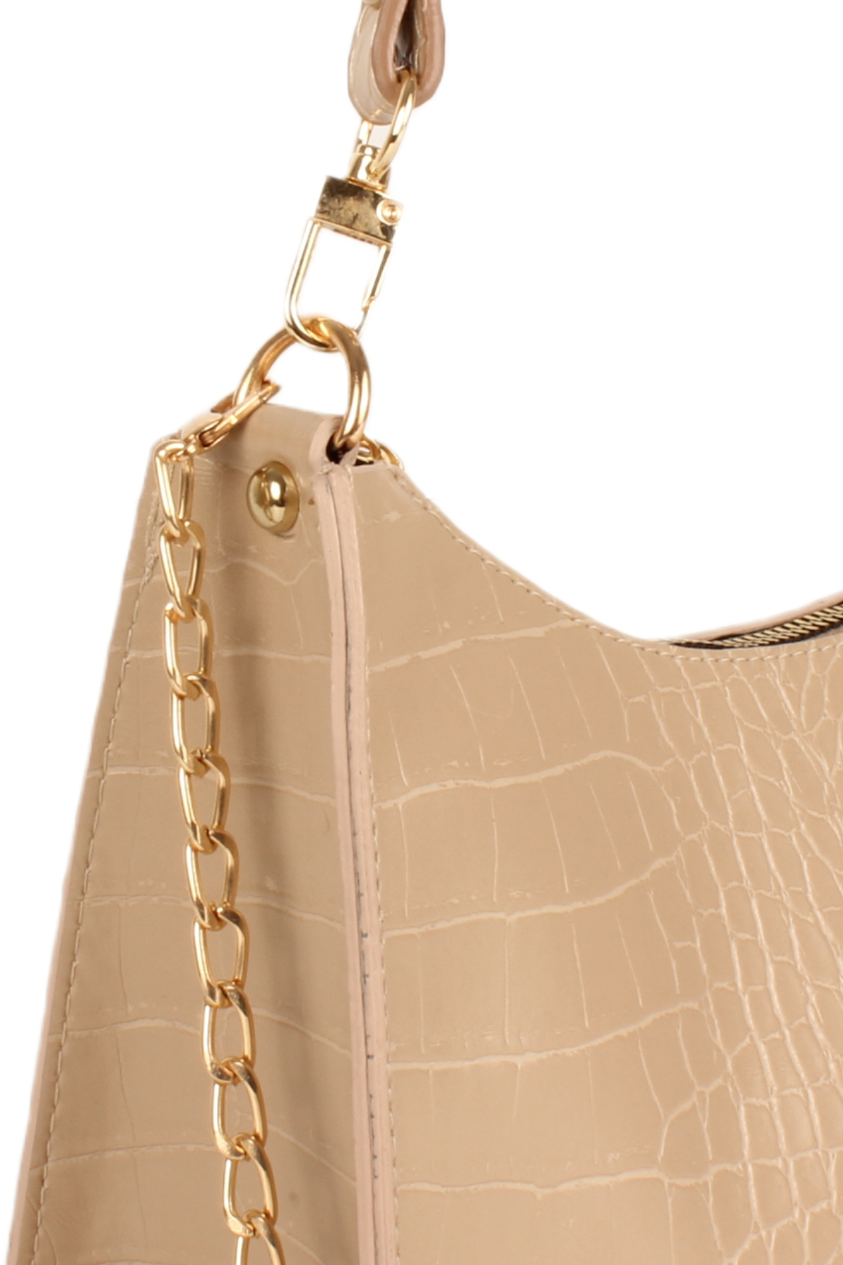 LWE20745-SyhTalhaLuwwe Bag'sKadın Çift Askılı Timsah Desenli Yay Kesim Zincir Askılı Baget Çanta- Omuz Çantası (20745)