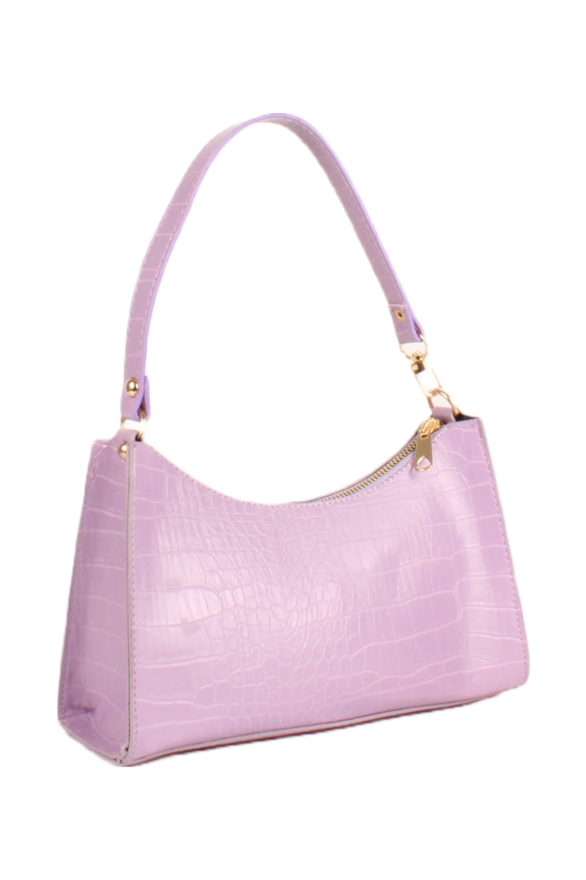 LWE20745-SyhTalhaLuwwe Bag'sKadın Çift Askılı Timsah Desenli Yay Kesim Zincir Askılı Baget Çanta- Omuz Çantası (20745)