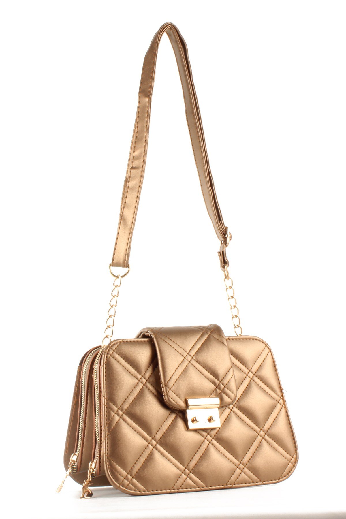 LWE10429-SLuwweLuwwe Bag'sKadın Çift Fermuarlı Kapitone Omuz Çantası (10429)