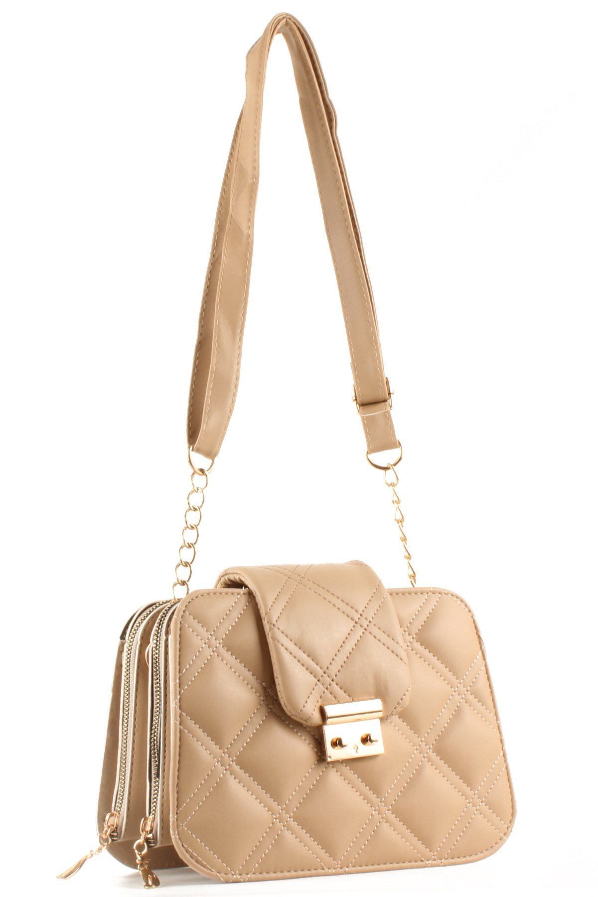 LWE10429-SLuwweLuwwe Bag'sKadın Çift Fermuarlı Kapitone Omuz Çantası (10429)