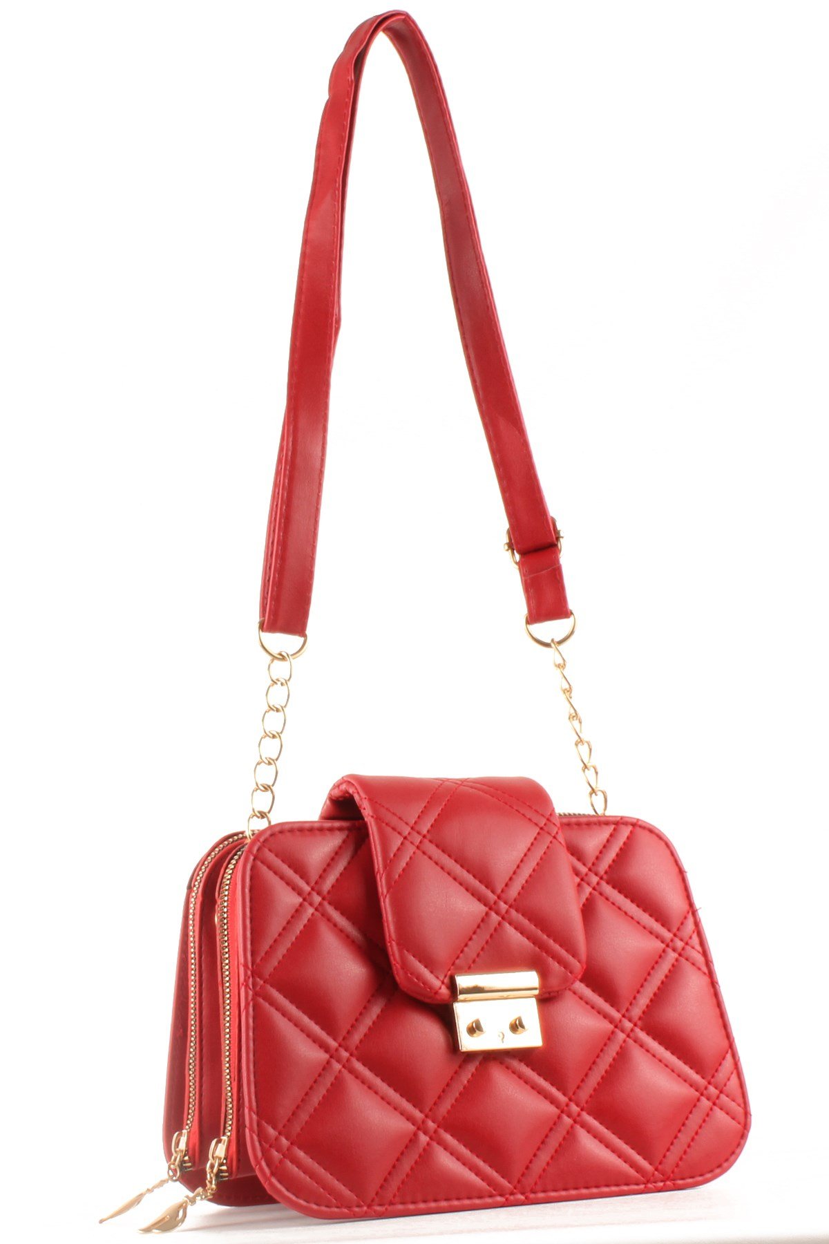 LWE10429-SLuwweLuwwe Bag'sKadın Çift Fermuarlı Kapitone Omuz Çantası (10429)