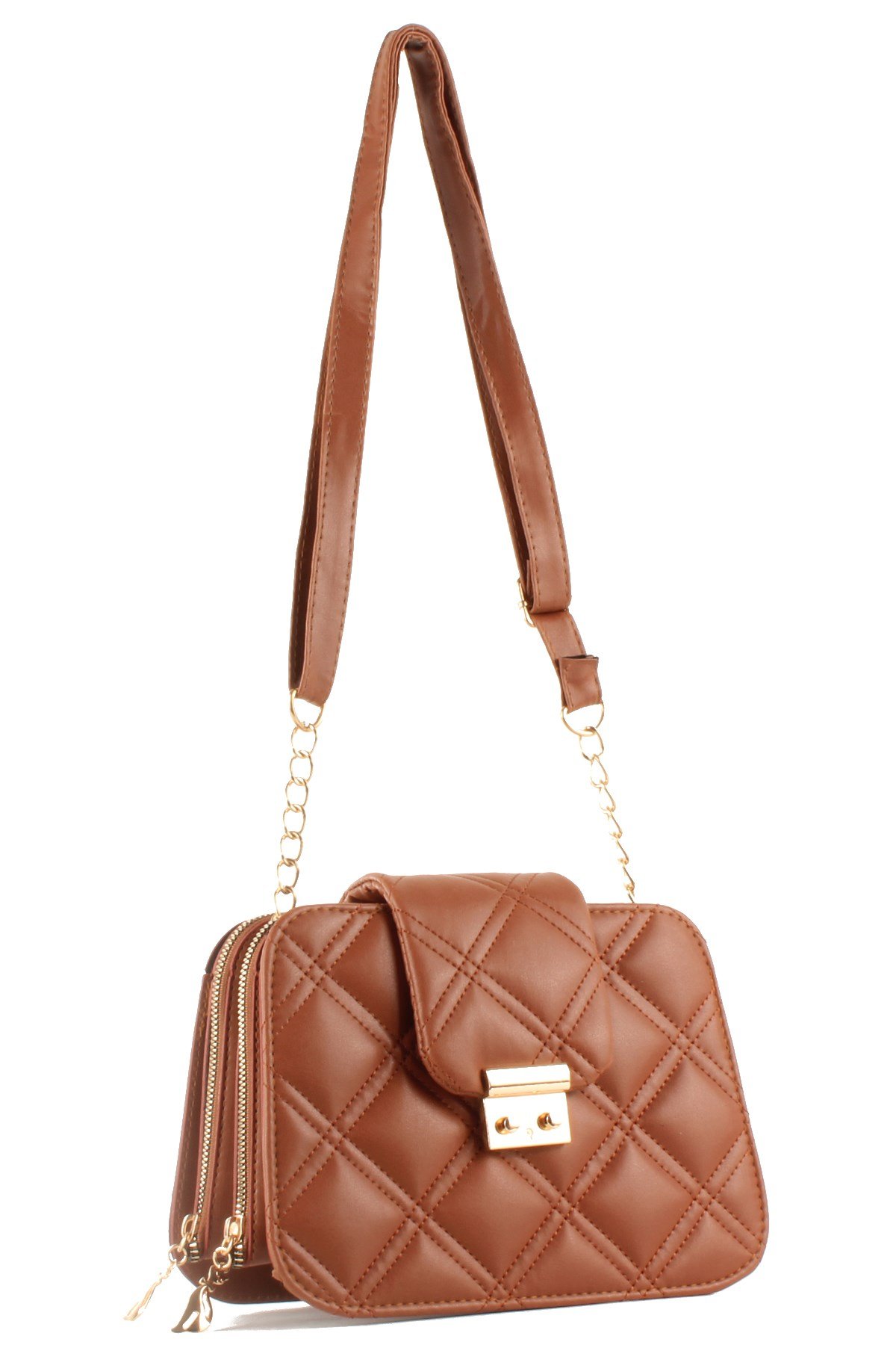 LWE10429-SLuwweLuwwe Bag'sKadın Çift Fermuarlı Kapitone Omuz Çantası (10429)