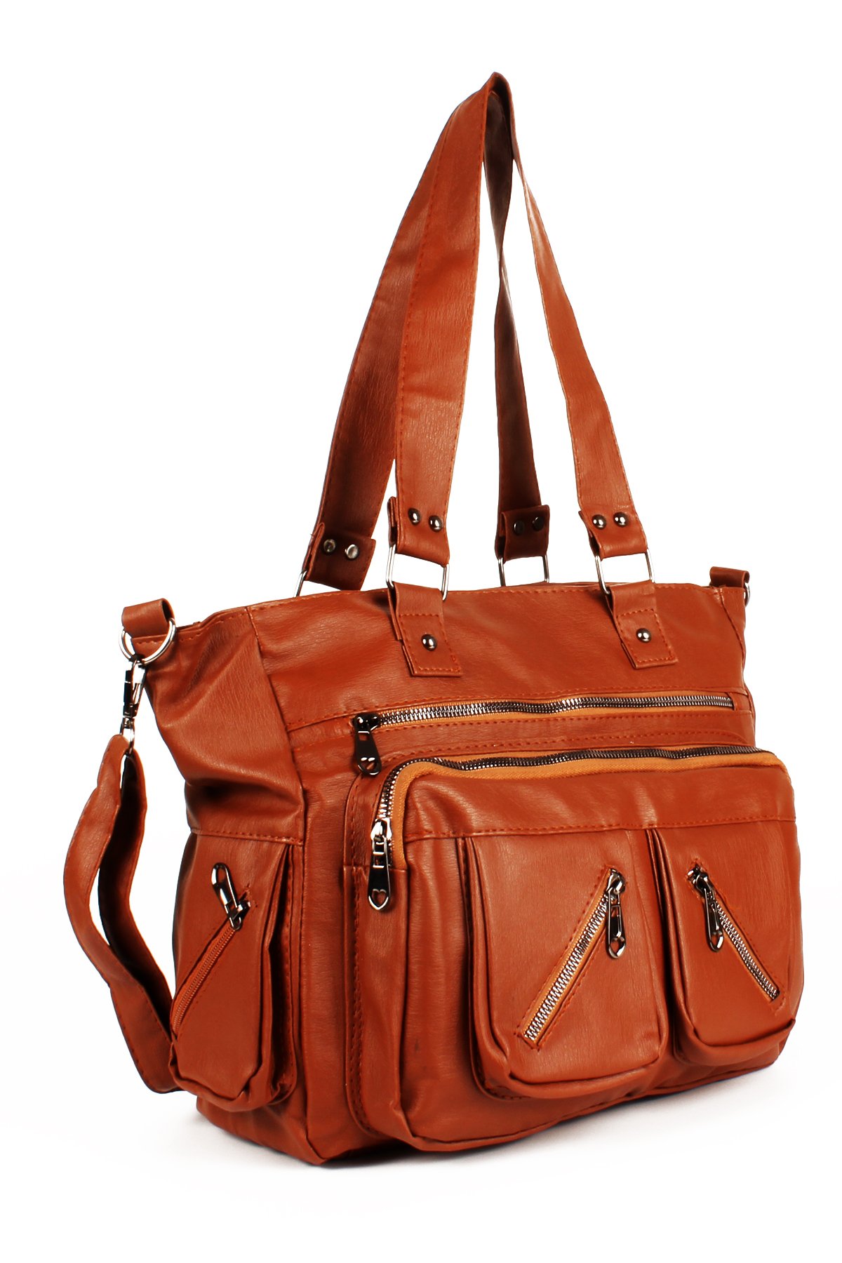 LWE1751-SyhTalhaLuwwe Bag'sKadın Çok Çepli İki Bölmeli Anne Tarz Yıkama Deri Salaş El ve Omuz Çantası (1751)