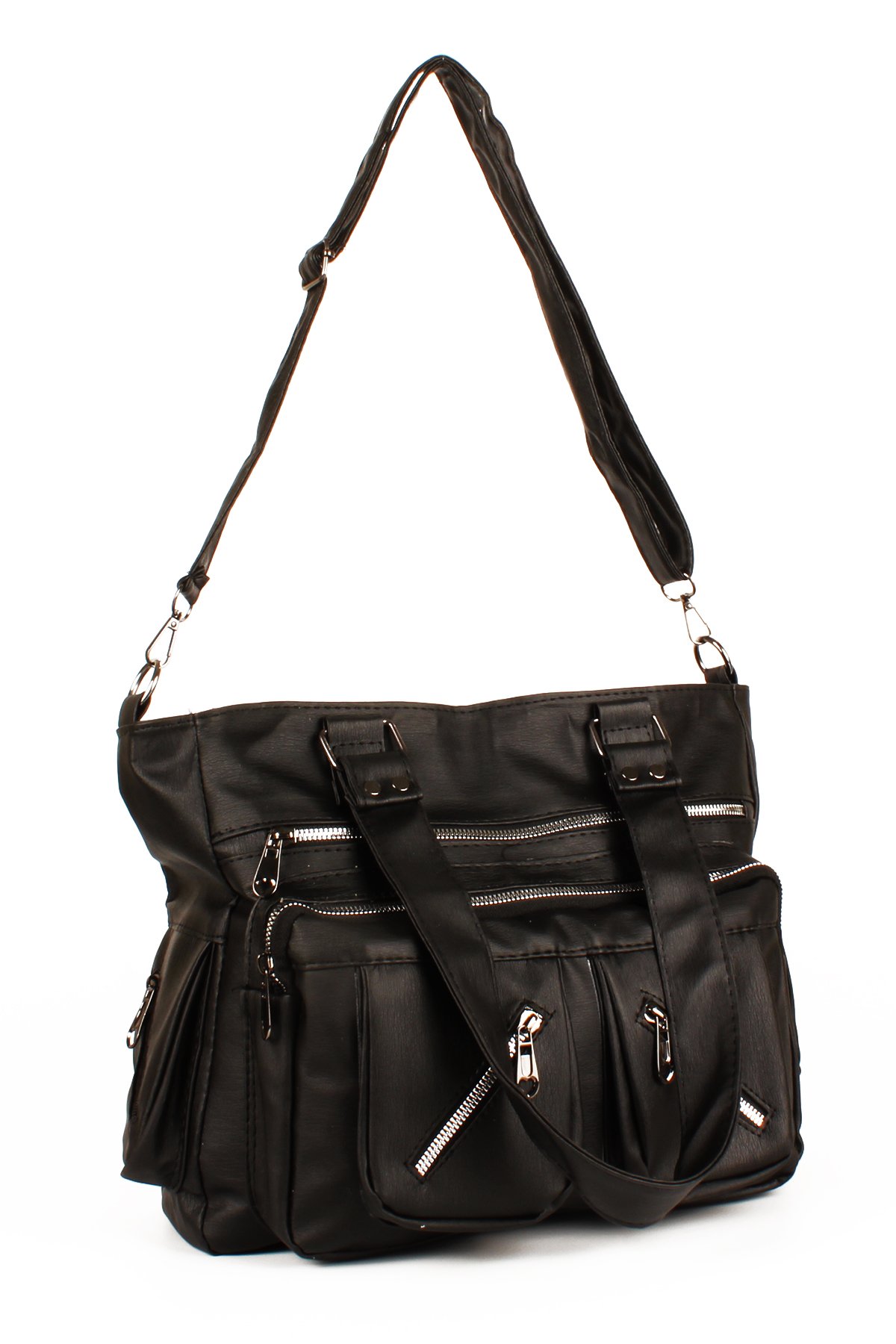 LWE1751-SyhTalhaLuwwe Bag'sKadın Çok Çepli İki Bölmeli Anne Tarz Yıkama Deri Salaş El ve Omuz Çantası (1751)