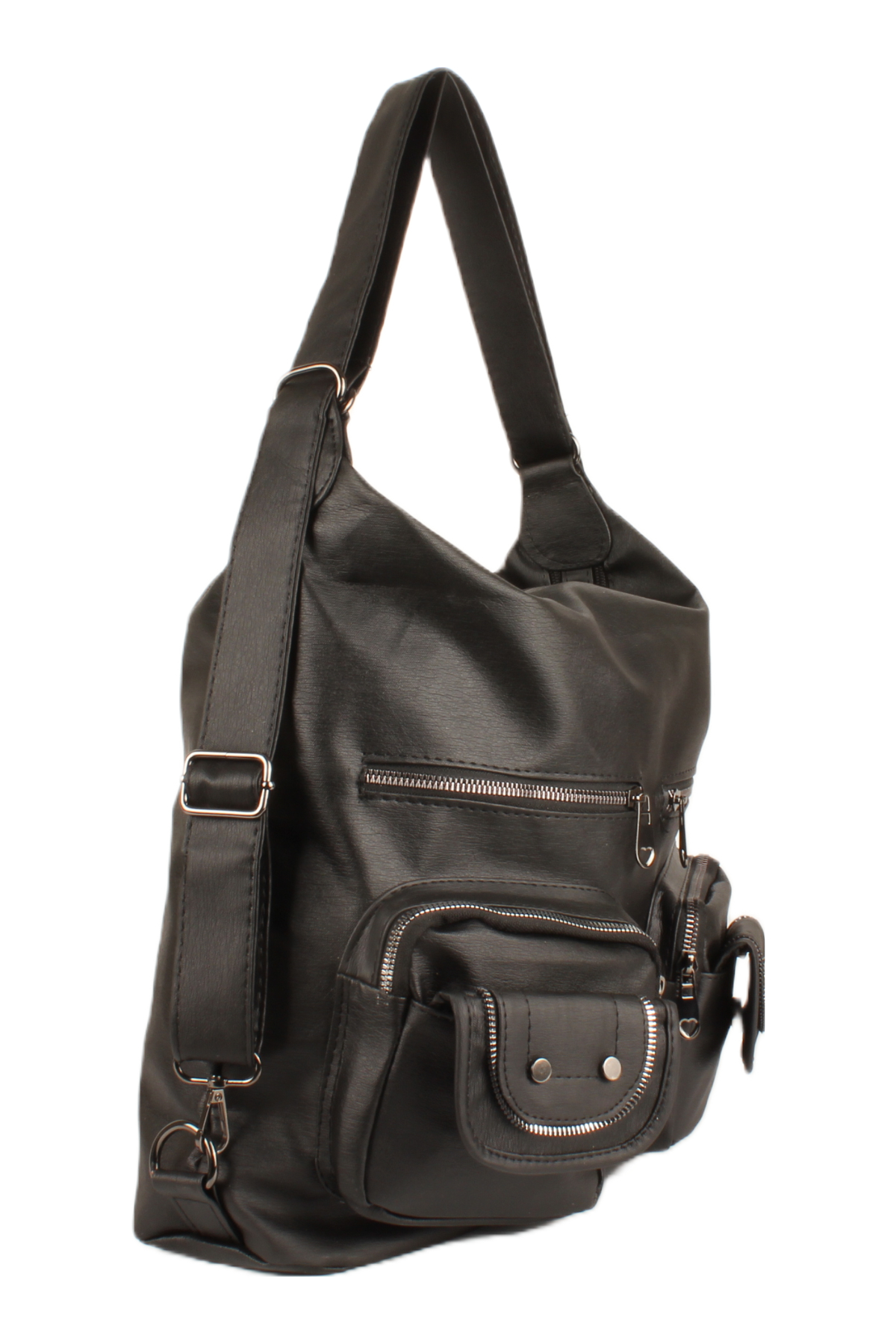 LWE1746-SyhTalhaLuwwe Bag'sKadın Çok Çepli İki Bölmeli Yıkama Deri Çift Fonksiyonlu Salaş Günlük-Okul Omuz & Sırt Çantası  (1746)