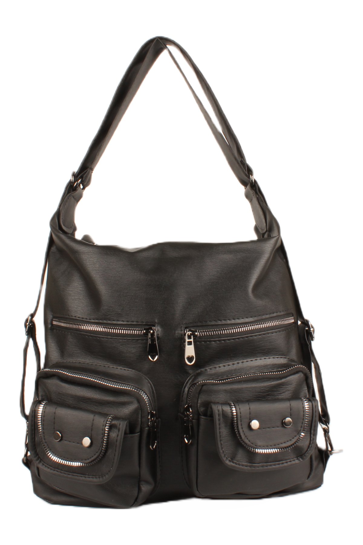 LWE1746-SyhTalhaLuwwe Bag'sKadın Çok Çepli İki Bölmeli Yıkama Deri Çift Fonksiyonlu Salaş Günlük-Okul Omuz & Sırt Çantası  (1746)