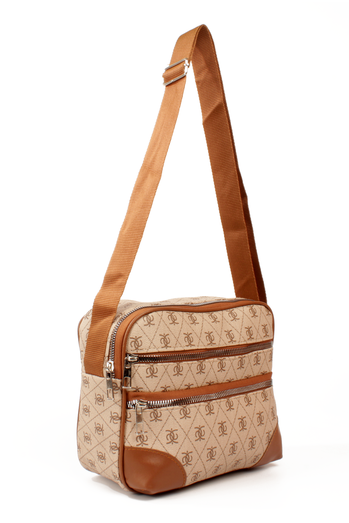 LWE20788-SyhTalhaLuwwe Bag'sKadın Çok Gözlü Desenli Deri Spor Kolon Askılı Yazı Detaylı Omuz&Çapraz Çanta (20788)