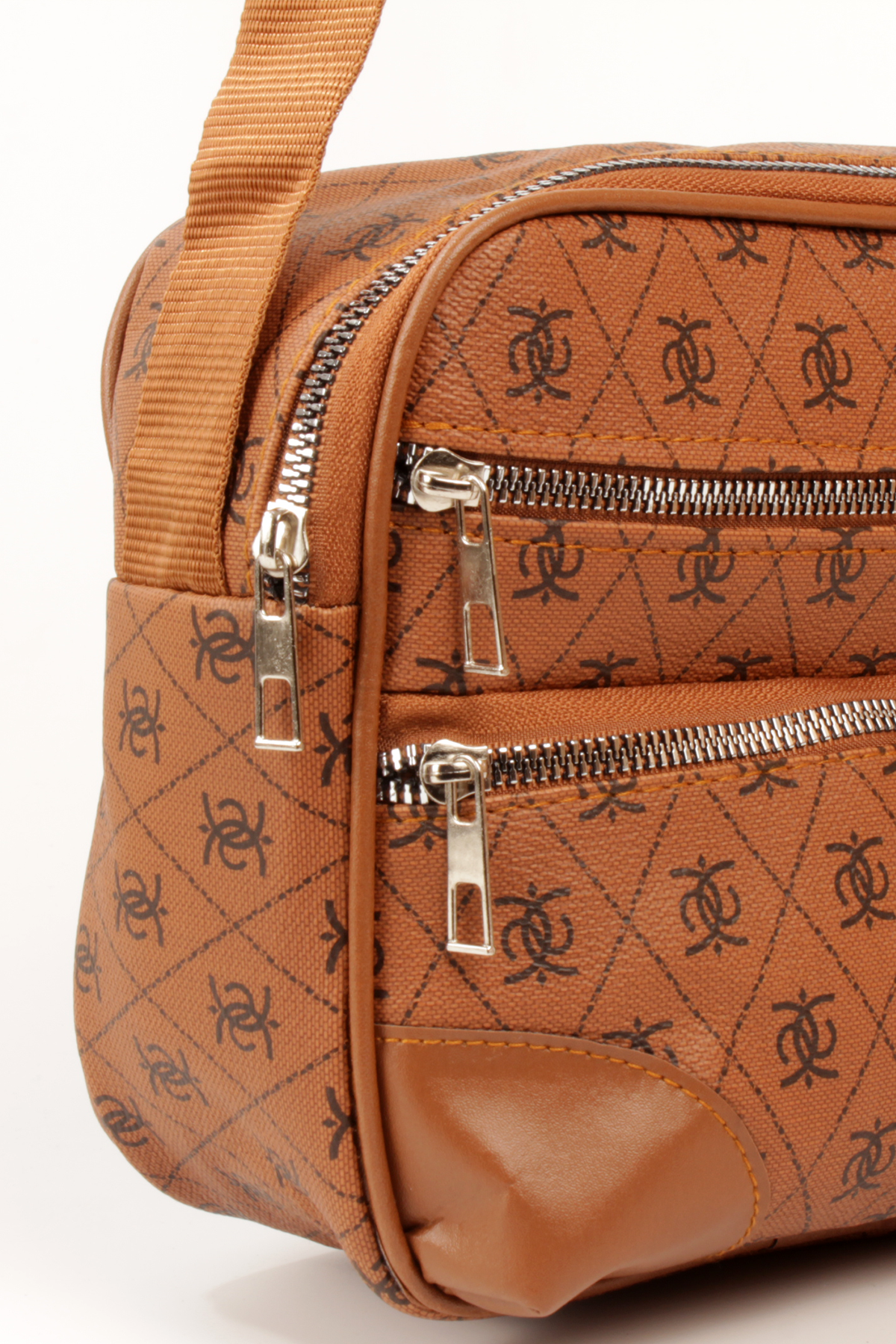 LWE20788-SyhTalhaLuwwe Bag'sKadın Çok Gözlü Desenli Deri Spor Kolon Askılı Yazı Detaylı Omuz&Çapraz Çanta (20788)