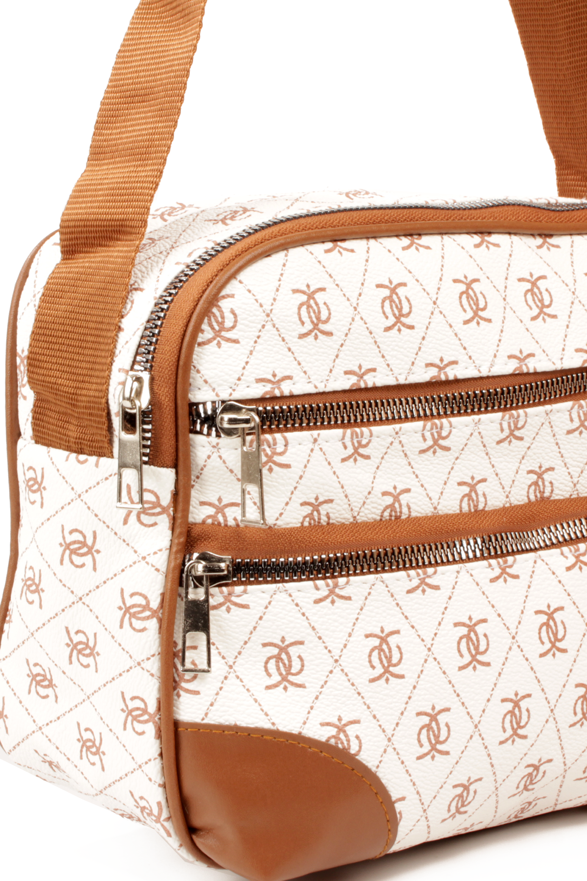 LWE20788-SyhTalhaLuwwe Bag'sKadın Çok Gözlü Desenli Deri Spor Kolon Askılı Yazı Detaylı Omuz&Çapraz Çanta (20788)