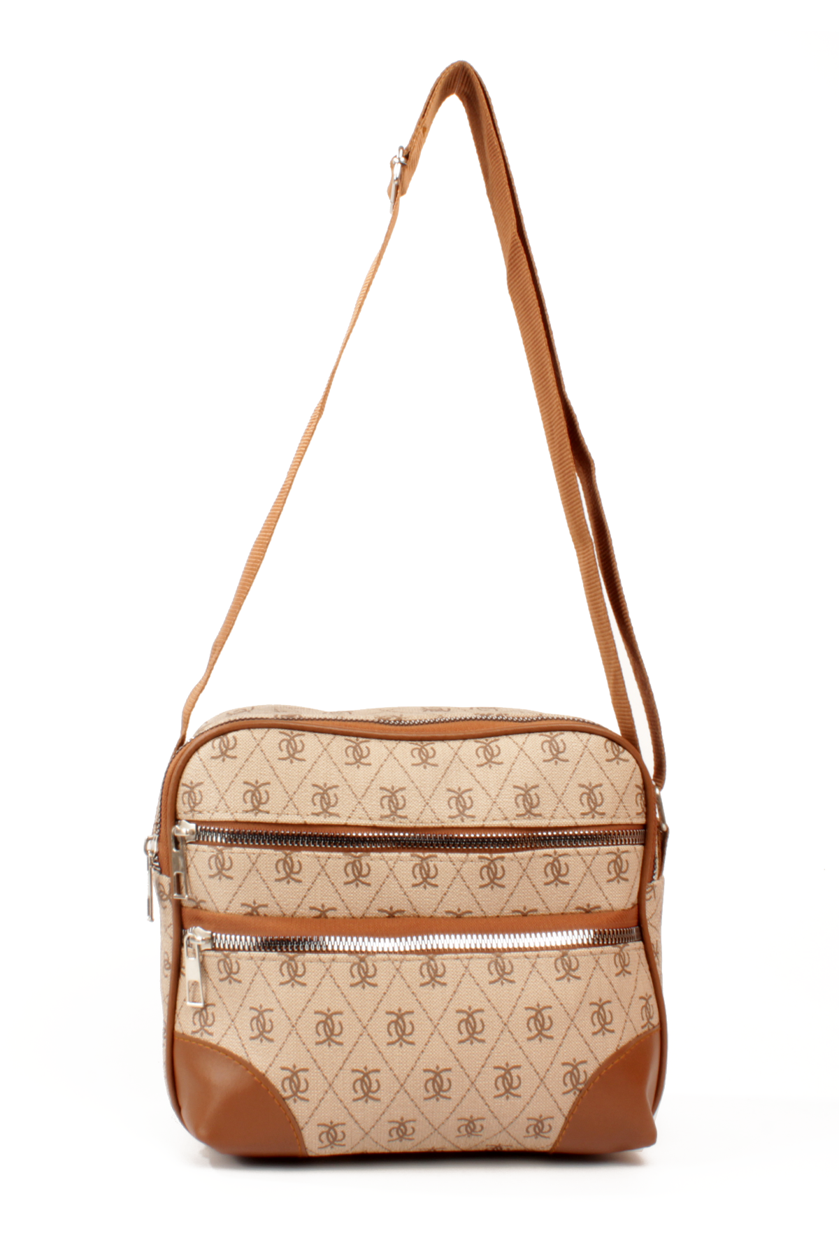 LWE20788-SyhTalhaLuwwe Bag'sKadın Çok Gözlü Desenli Deri Spor Kolon Askılı Yazı Detaylı Omuz&Çapraz Çanta (20788)