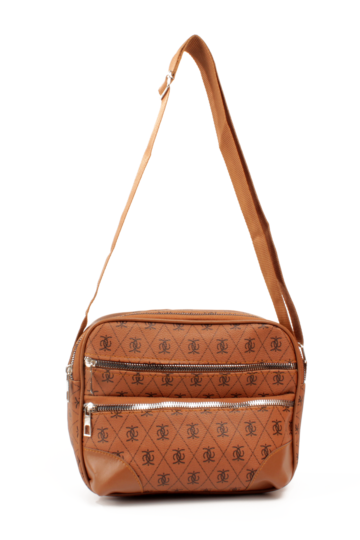 LWE20788-SyhTalhaLuwwe Bag'sKadın Çok Gözlü Desenli Deri Spor Kolon Askılı Yazı Detaylı Omuz&Çapraz Çanta (20788)