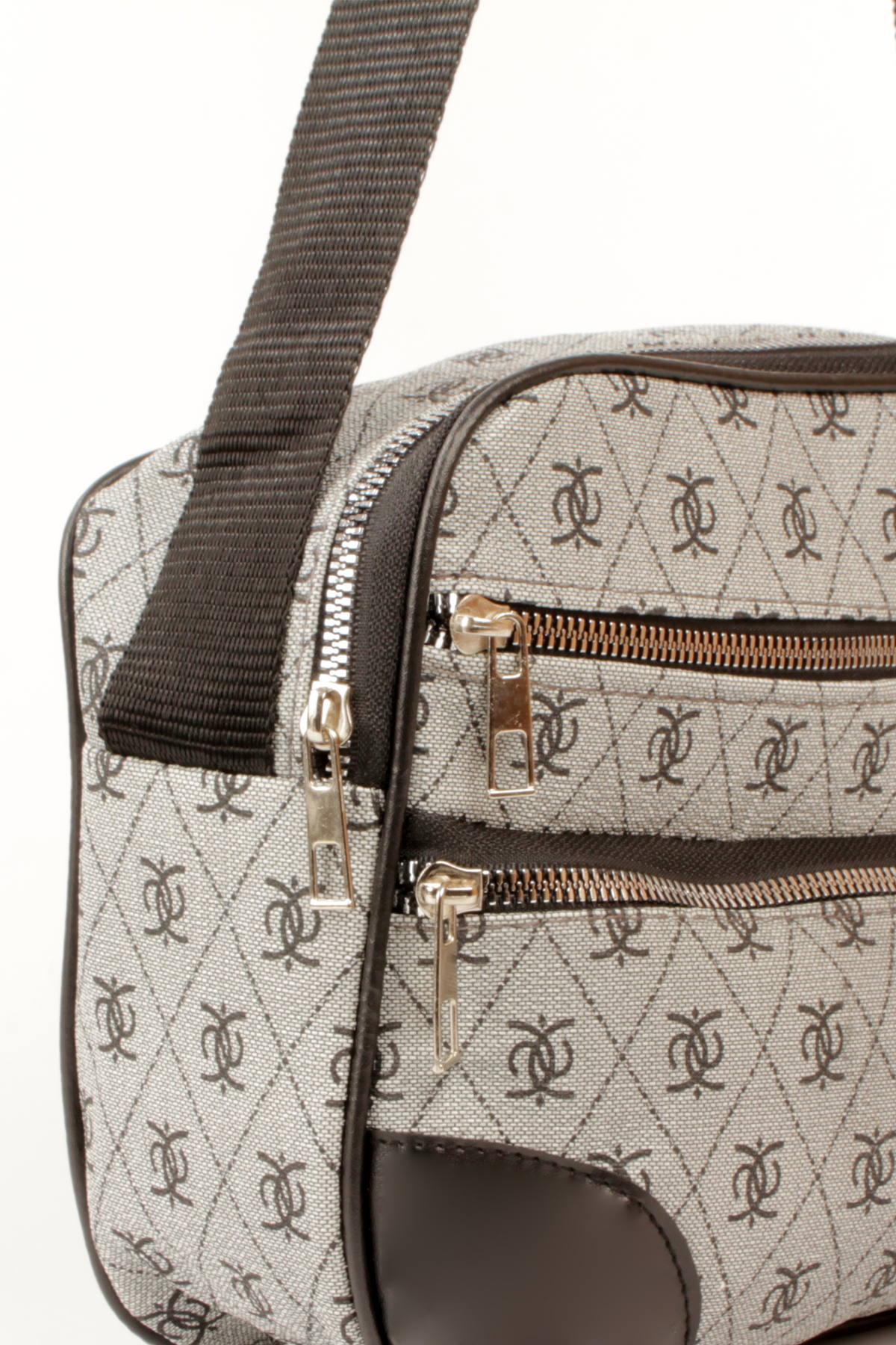 LWE20788-SyhTalhaLuwwe Bag'sKadın Çok Gözlü Desenli Deri Spor Kolon Askılı Yazı Detaylı Omuz&Çapraz Çanta (20788)