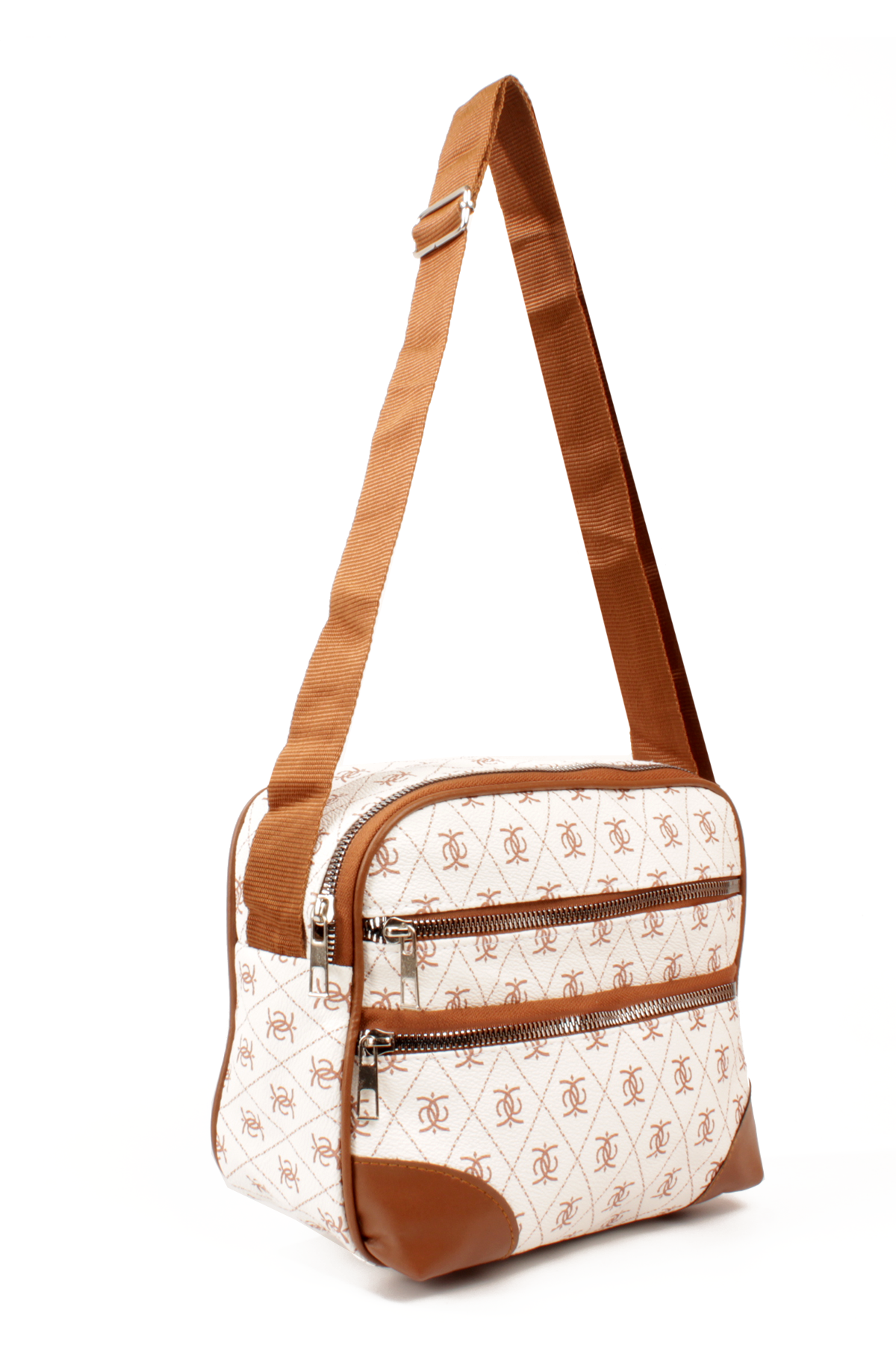 LWE20788-SyhTalhaLuwwe Bag'sKadın Çok Gözlü Desenli Deri Spor Kolon Askılı Yazı Detaylı Omuz&Çapraz Çanta (20788)