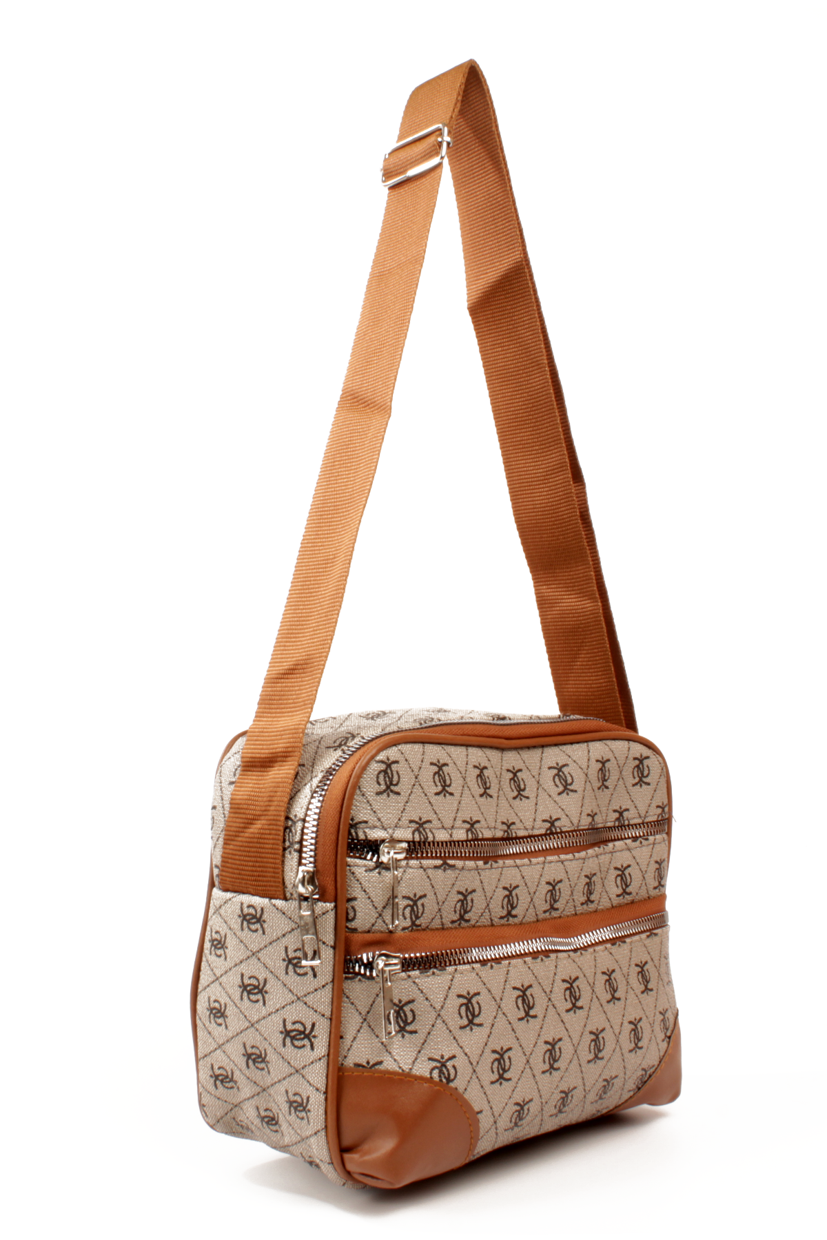 LWE20788-SyhTalhaLuwwe Bag'sKadın Çok Gözlü Desenli Deri Spor Kolon Askılı Yazı Detaylı Omuz&Çapraz Çanta (20788)