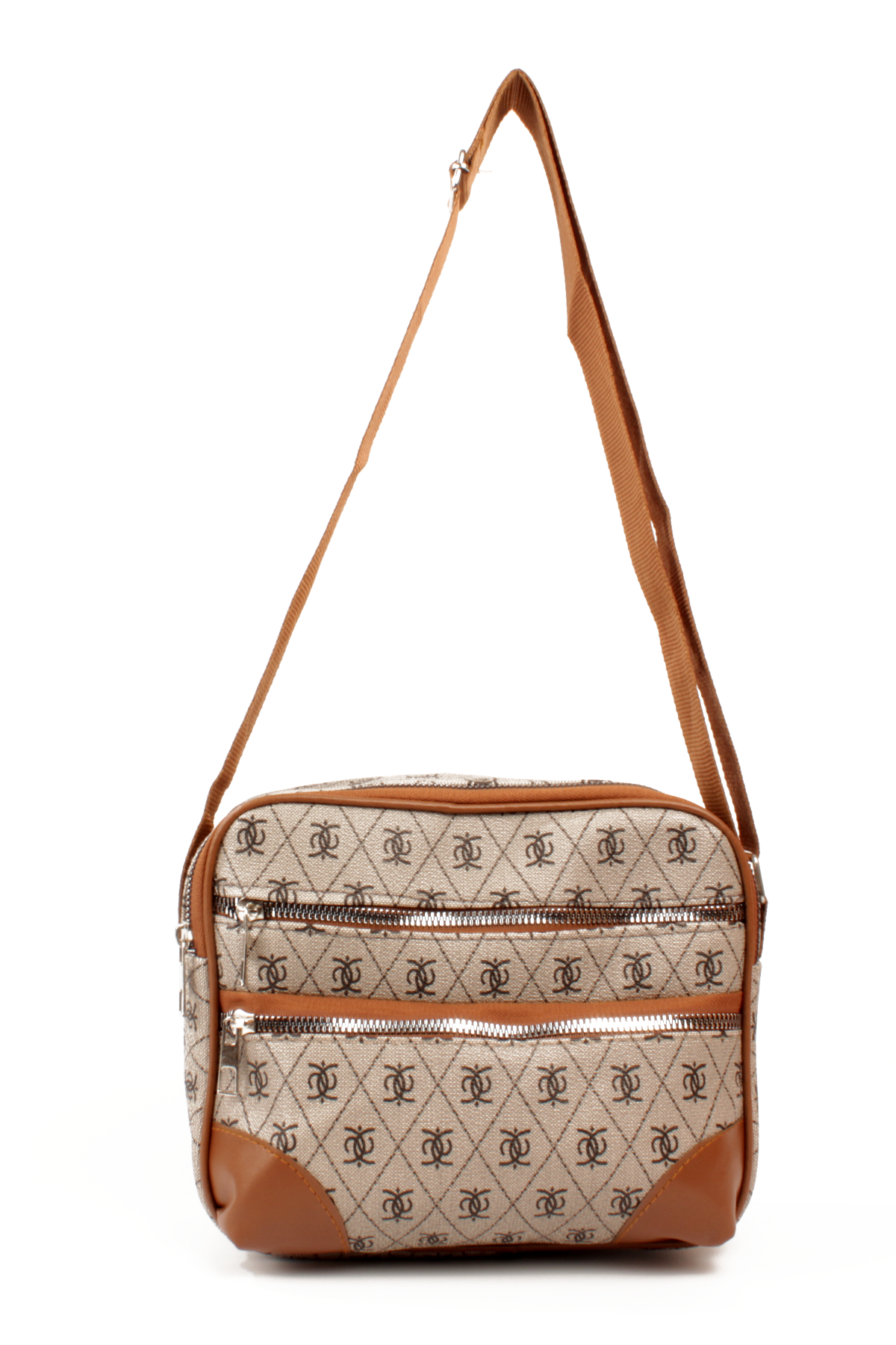 LWE20788-SyhTalhaLuwwe Bag'sKadın Çok Gözlü Desenli Deri Spor Kolon Askılı Yazı Detaylı Omuz&Çapraz Çanta (20788)