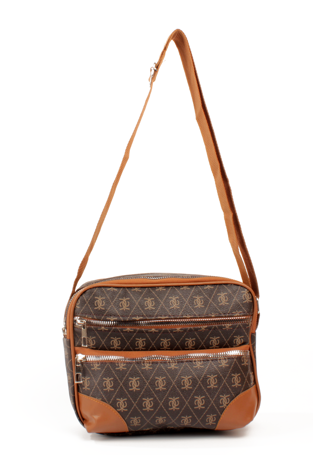 LWE20788-SyhTalhaLuwwe Bag'sKadın Çok Gözlü Desenli Deri Spor Kolon Askılı Yazı Detaylı Omuz&Çapraz Çanta (20788)