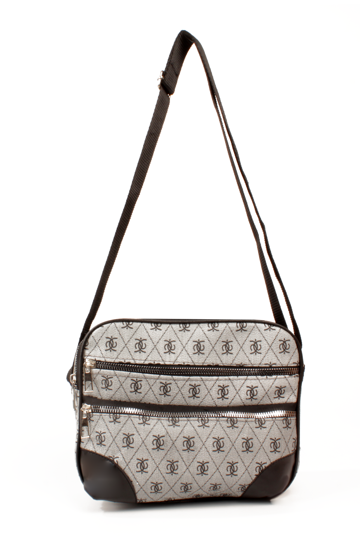 LWE20788-SyhTalhaLuwwe Bag'sKadın Çok Gözlü Desenli Deri Spor Kolon Askılı Yazı Detaylı Omuz&Çapraz Çanta (20788)