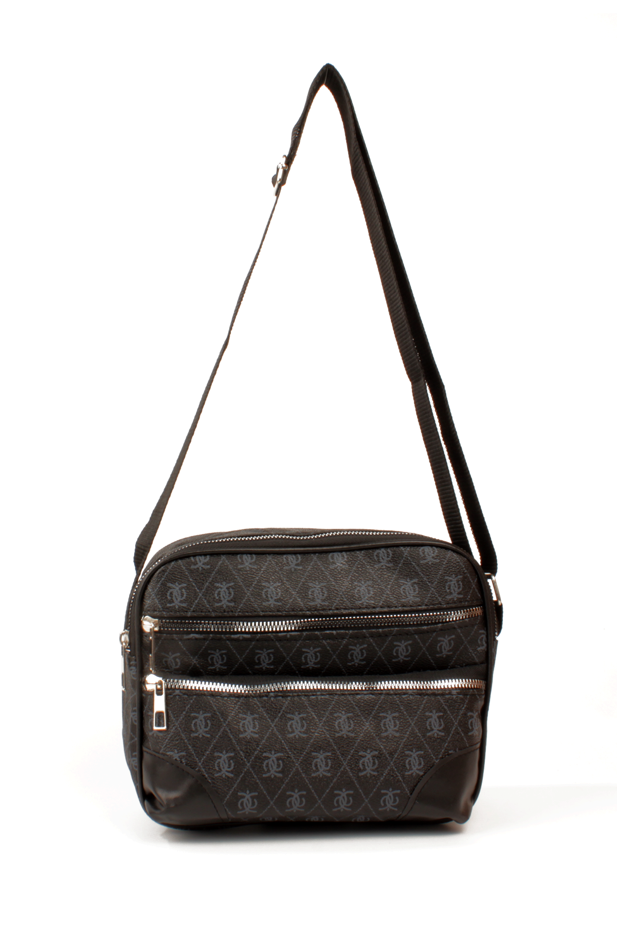 LWE20788-SyhTalhaLuwwe Bag'sKadın Çok Gözlü Desenli Deri Spor Kolon Askılı Yazı Detaylı Omuz&Çapraz Çanta (20788)