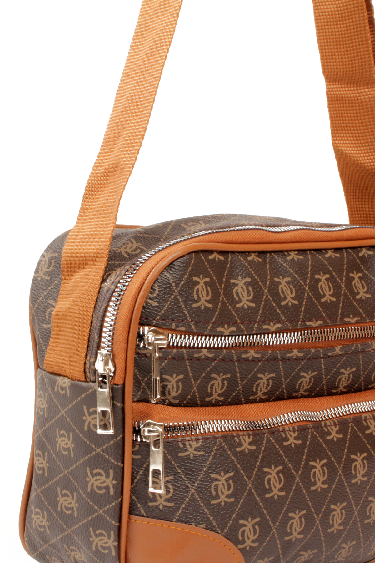 LWE20788-SyhTalhaLuwwe Bag'sKadın Çok Gözlü Desenli Deri Spor Kolon Askılı Yazı Detaylı Omuz&Çapraz Çanta (20788)