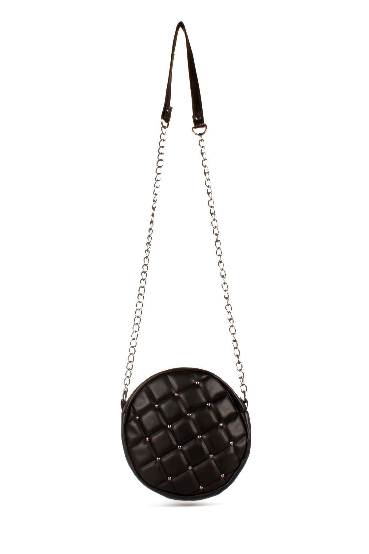 LWE20487-STalhaLuwwe Bag'sKadın Davul Model Kapitone Puantiye İşlemeli Omuz Çantası (20487)