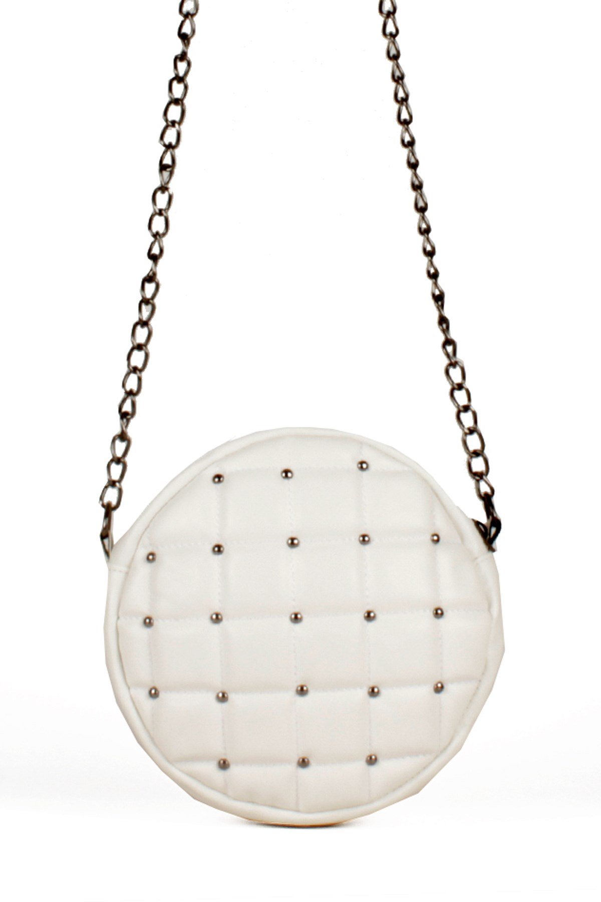 LWE20487-STalhaLuwwe Bag'sKadın Davul Model Kapitone Puantiye İşlemeli Omuz Çantası (20487)