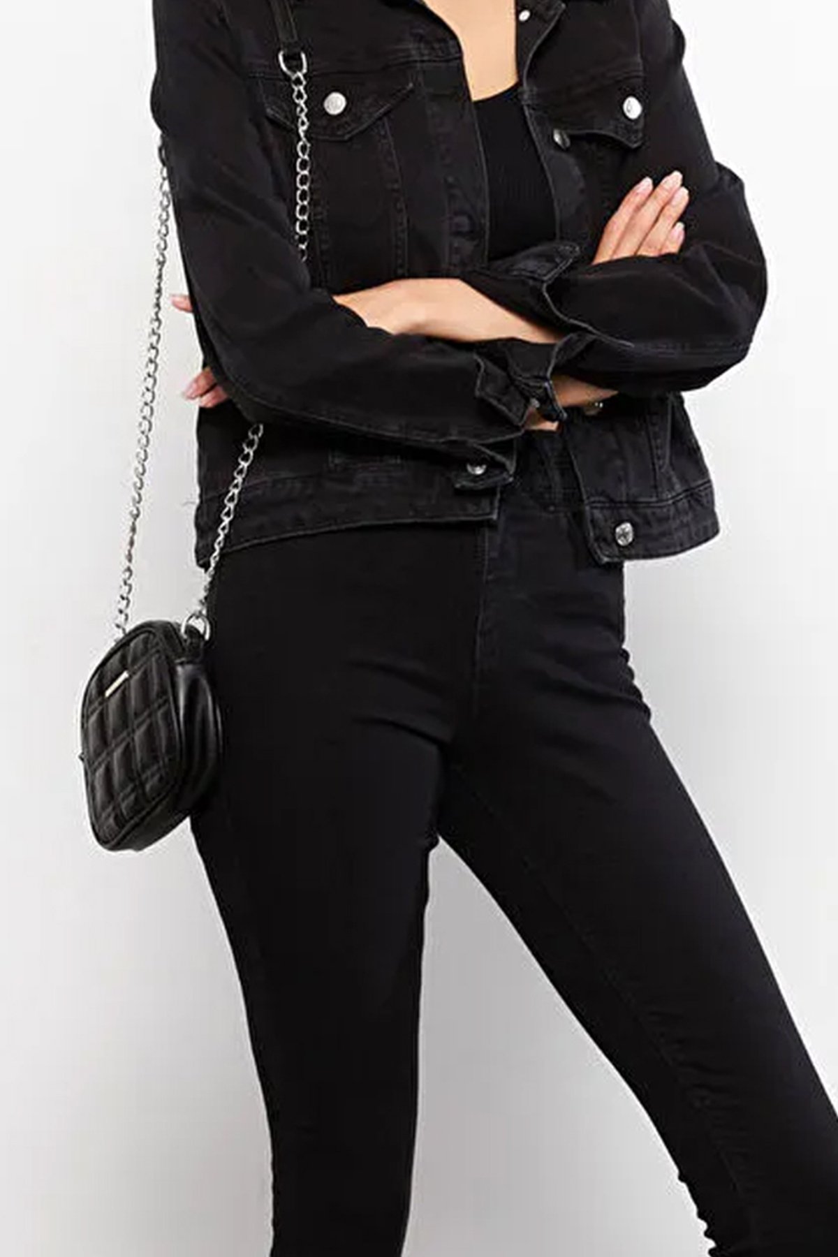 LWE10673-SyhTalhaLuwwe Bag'sKadın Deri Görünümlü Kapitoneli Zincir Detay Askılı Çapraz-Omuz Çantası (10673)