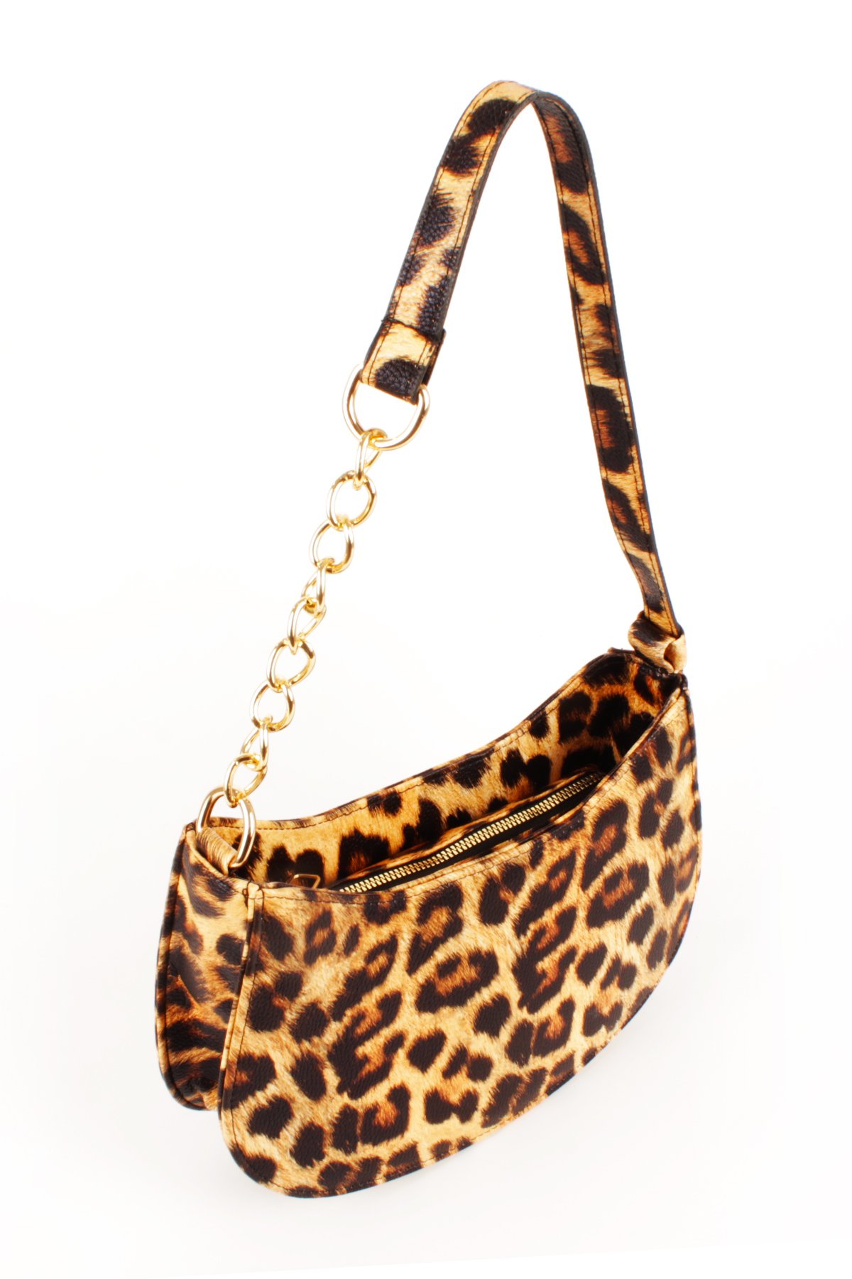 LWE10774-SyhTalhaLuwwe Bag'sKadın Deri Görünümlü Yarı Zincir Askılı Omuz ve Baget Çanta (10774)