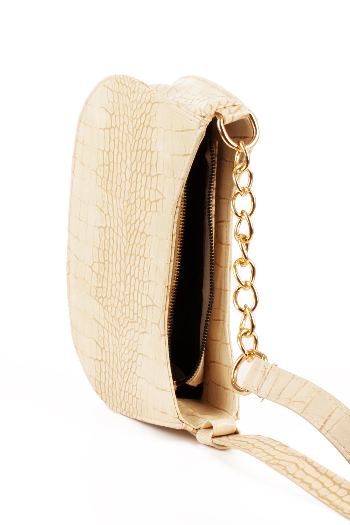 LWE10774-SyhTalhaLuwwe Bag'sKadın Deri Görünümlü Yarı Zincir Askılı Omuz ve Baget Çanta (10774)