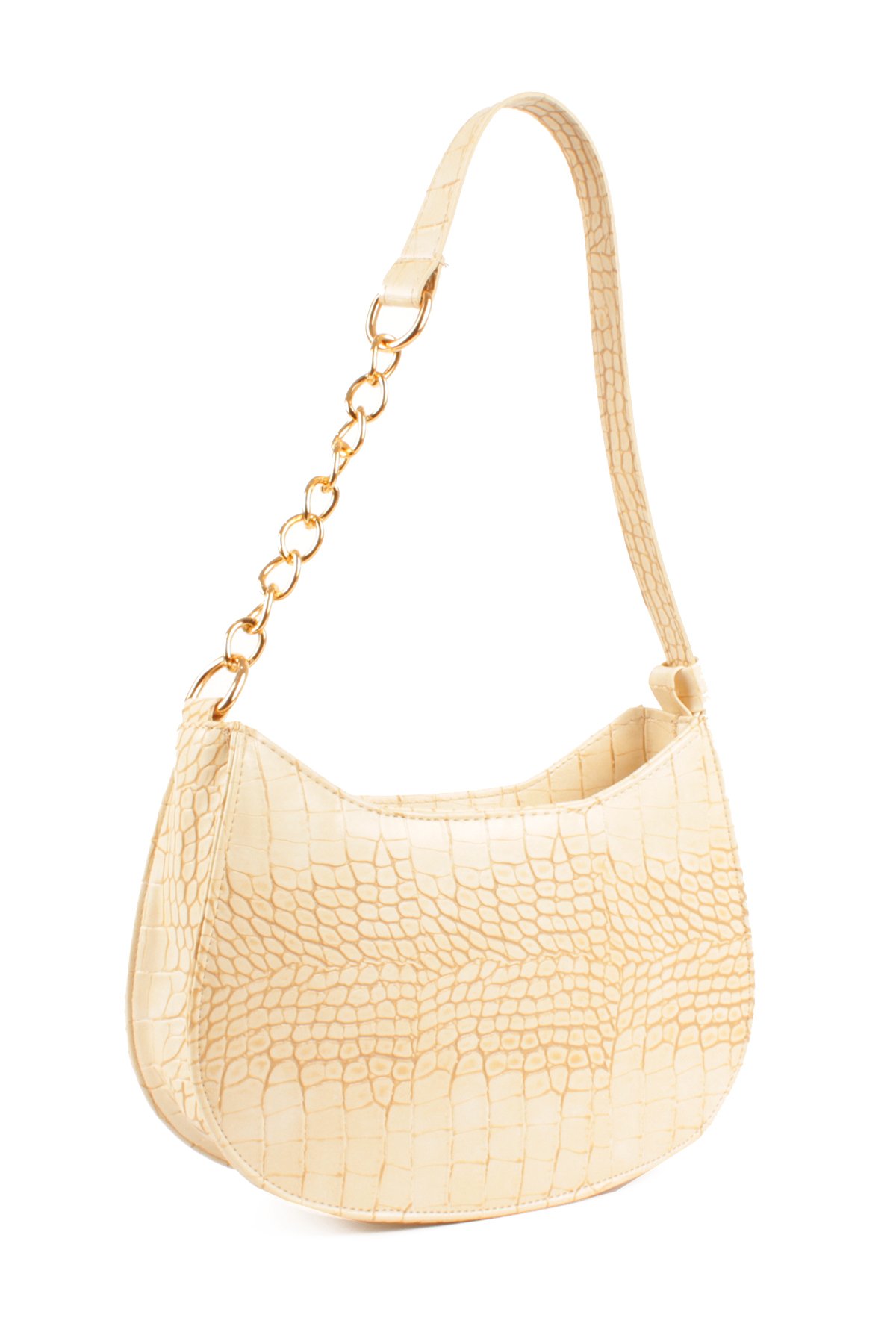 LWE10774-SyhTalhaLuwwe Bag'sKadın Deri Görünümlü Yarı Zincir Askılı Omuz ve Baget Çanta (10774)