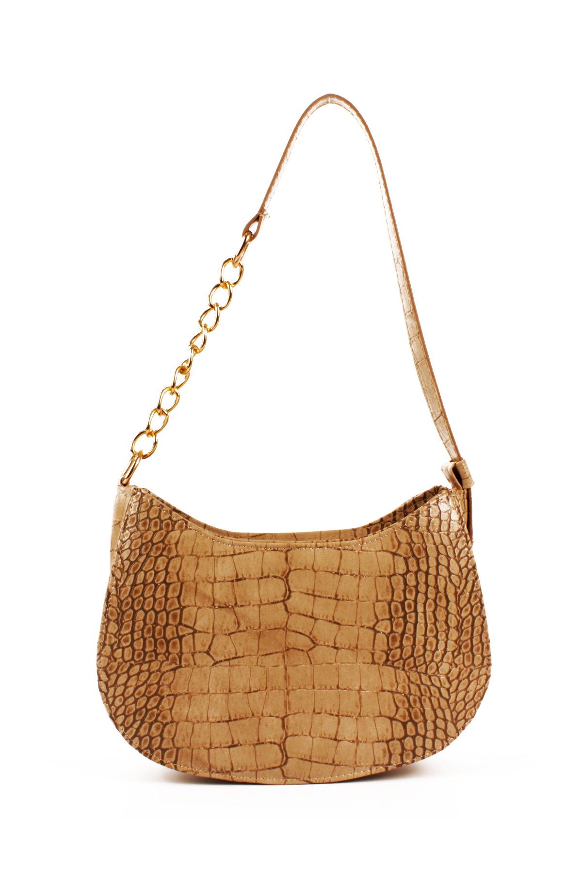 LWE10774-SyhTalhaLuwwe Bag'sKadın Deri Görünümlü Yarı Zincir Askılı Omuz ve Baget Çanta (10774)