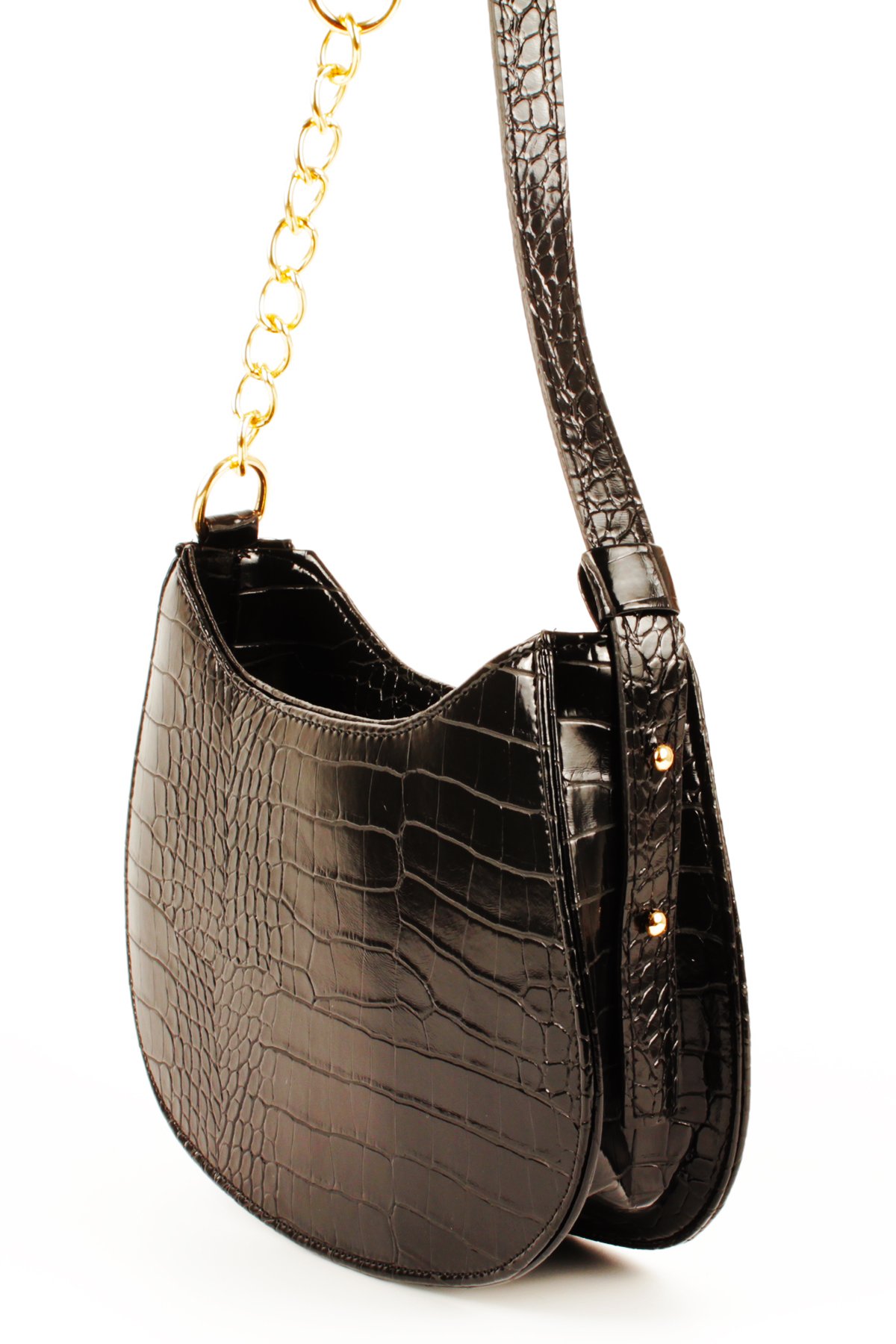 LWE10774-SyhTalhaLuwwe Bag'sKadın Deri Görünümlü Yarı Zincir Askılı Omuz ve Baget Çanta (10774)