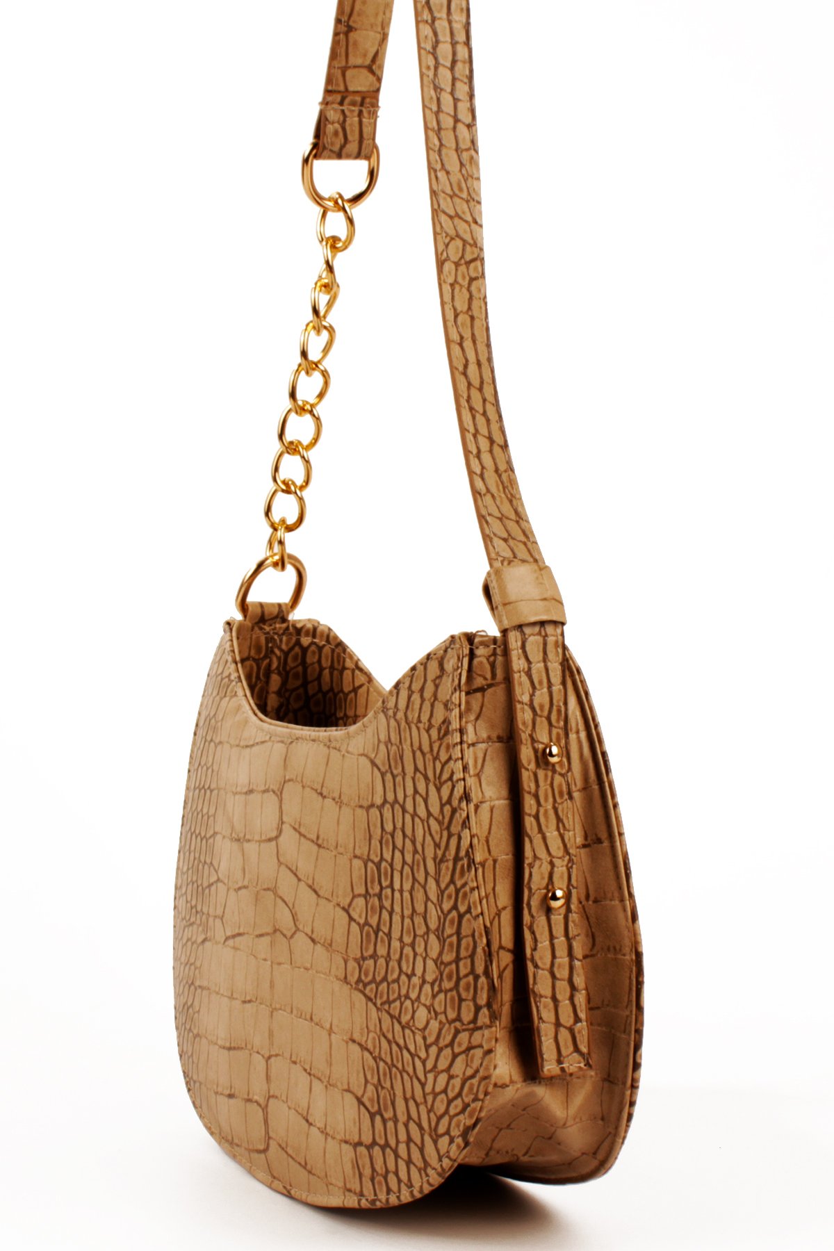 LWE10774-SyhTalhaLuwwe Bag'sKadın Deri Görünümlü Yarı Zincir Askılı Omuz ve Baget Çanta (10774)