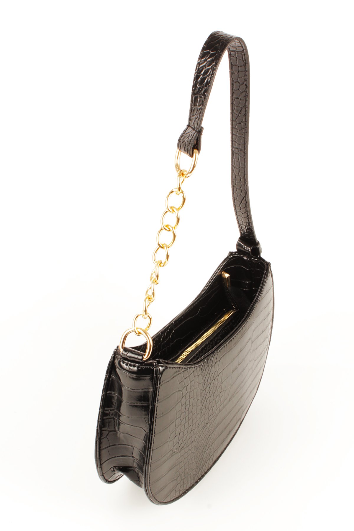 LWE10774-SyhTalhaLuwwe Bag'sKadın Deri Görünümlü Yarı Zincir Askılı Omuz ve Baget Çanta (10774)