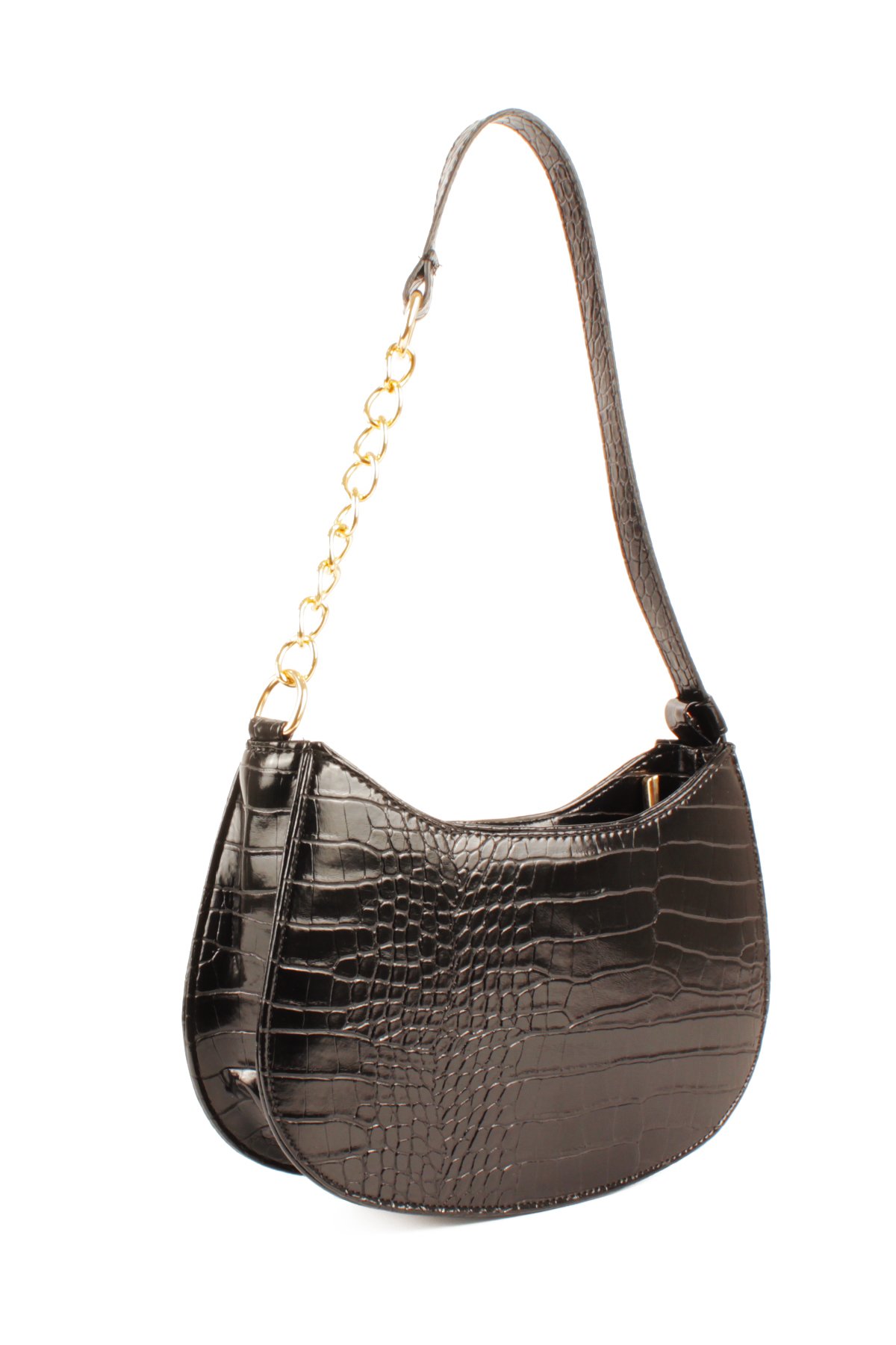 LWE10774-SyhTalhaLuwwe Bag'sKadın Deri Görünümlü Yarı Zincir Askılı Omuz ve Baget Çanta (10774)