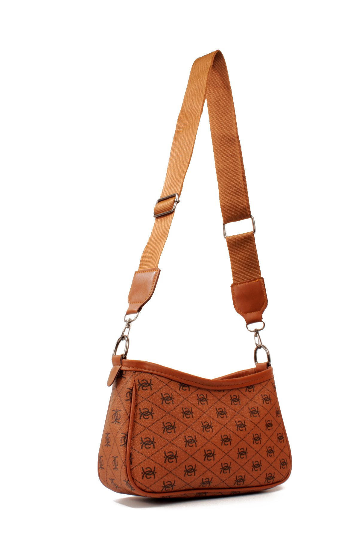 LWE20820-SyhTalhaLuwwe Bag'sKadın Desenli Deri Fermuarlı Kapama Kolon Askılı Astarlı Baget Tarz Omuz Çantası (20820)