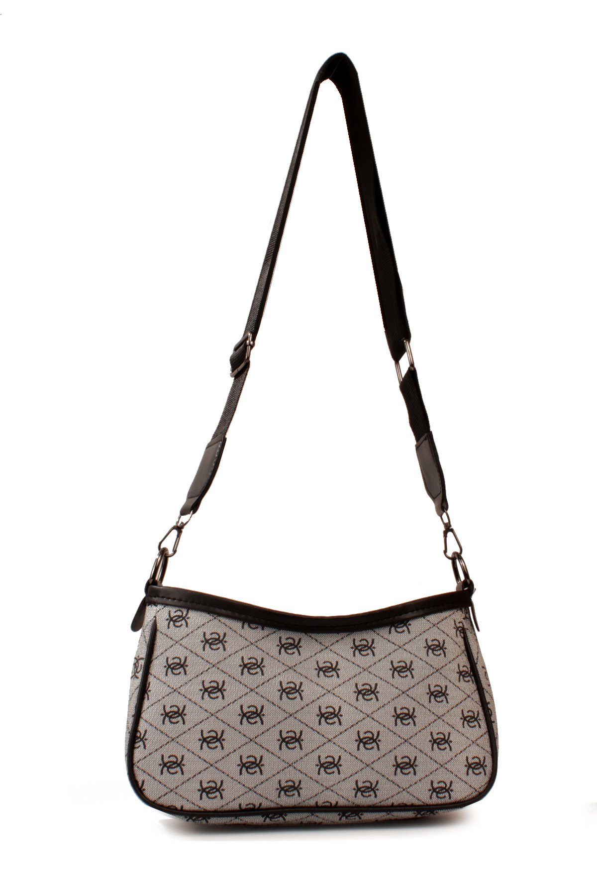 LWE20820-SyhTalhaLuwwe Bag'sKadın Desenli Deri Fermuarlı Kapama Kolon Askılı Astarlı Baget Tarz Omuz Çantası (20820)