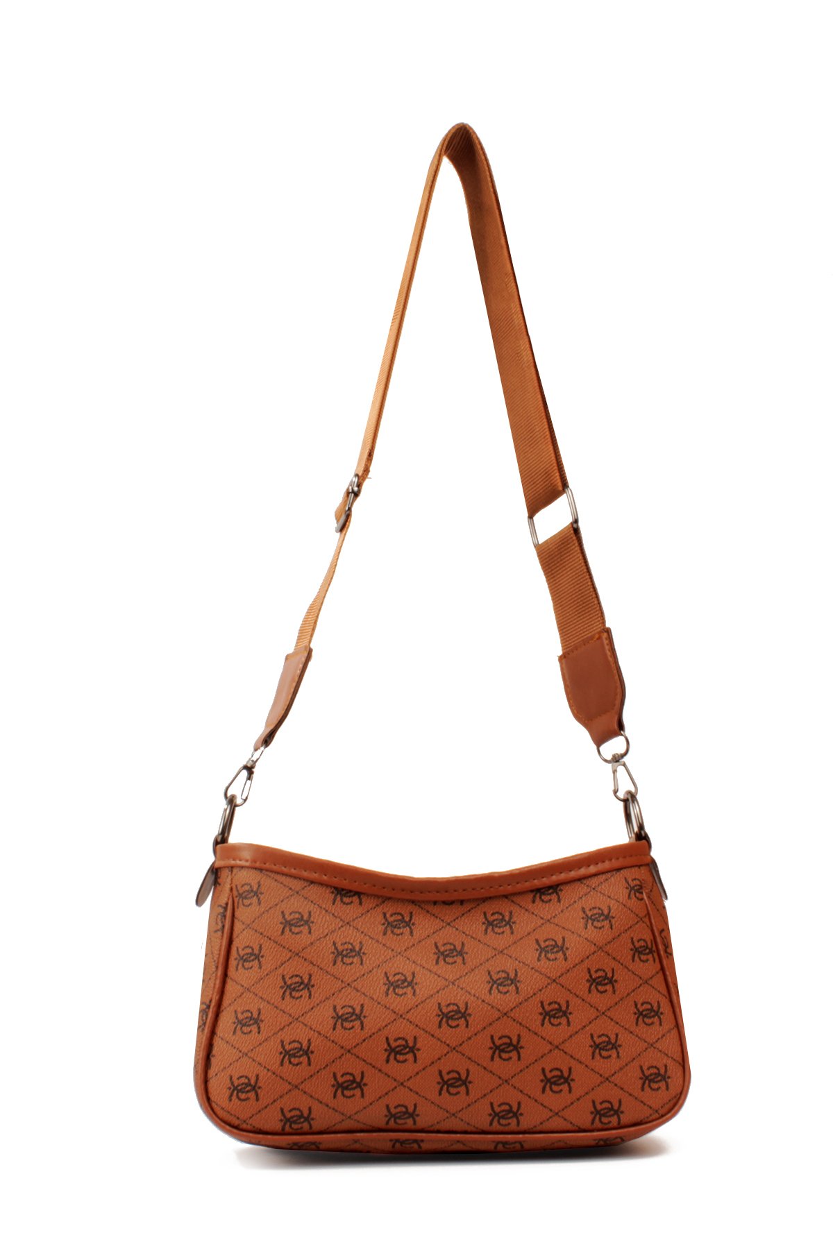 LWE20820-SyhTalhaLuwwe Bag'sKadın Desenli Deri Fermuarlı Kapama Kolon Askılı Astarlı Baget Tarz Omuz Çantası (20820)