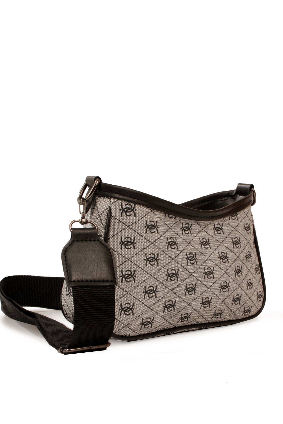 LWE20820-SyhTalhaLuwwe Bag'sKadın Desenli Deri Fermuarlı Kapama Kolon Askılı Astarlı Baget Tarz Omuz Çantası (20820)