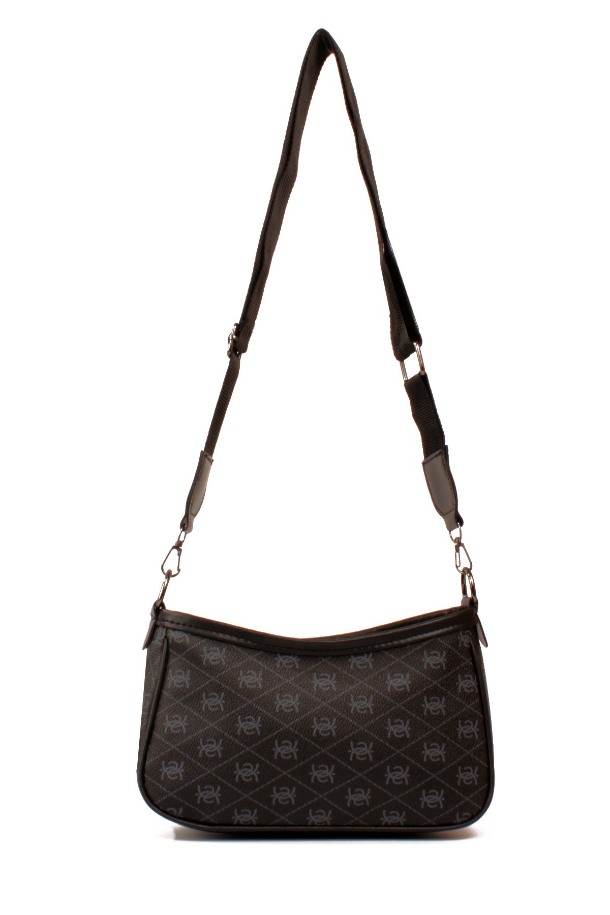 LWE20820-SyhTalhaLuwwe Bag'sKadın Desenli Deri Fermuarlı Kapama Kolon Askılı Astarlı Baget Tarz Omuz Çantası (20820)