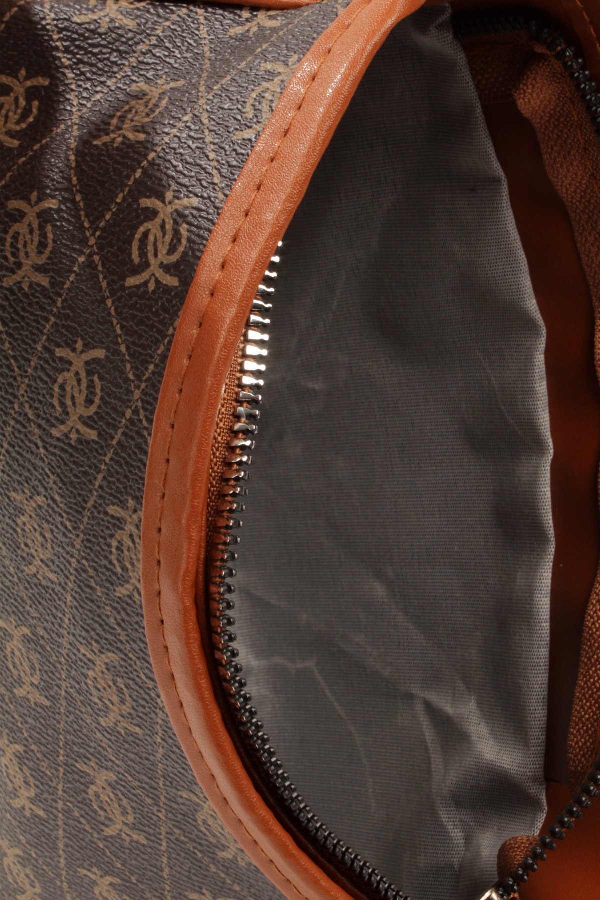 LWE20820-SyhTalhaLuwwe Bag'sKadın Desenli Deri Fermuarlı Kapama Kolon Askılı Astarlı Baget Tarz Omuz Çantası (20820)