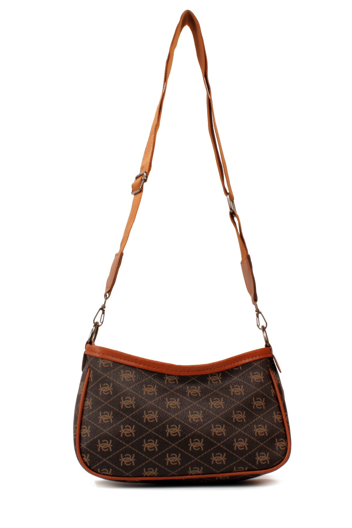 LWE20820-SyhTalhaLuwwe Bag'sKadın Desenli Deri Fermuarlı Kapama Kolon Askılı Astarlı Baget Tarz Omuz Çantası (20820)