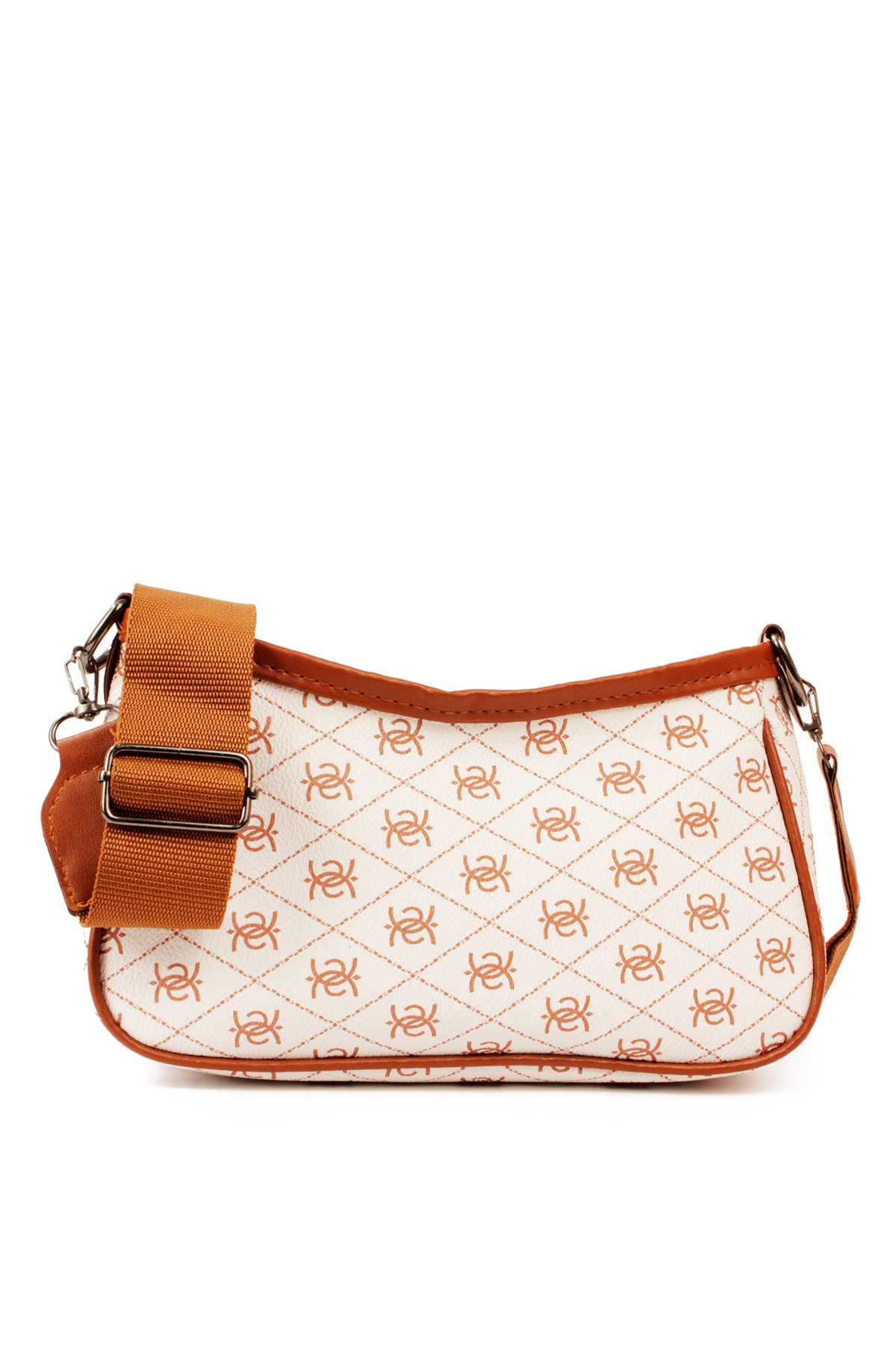 LWE20820-SyhTalhaLuwwe Bag'sKadın Desenli Deri Fermuarlı Kapama Kolon Askılı Astarlı Baget Tarz Omuz Çantası (20820)