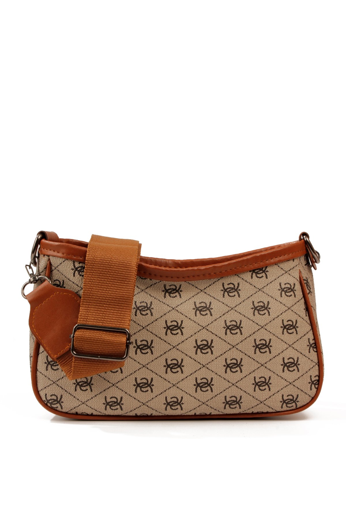 LWE20820-SyhTalhaLuwwe Bag'sKadın Desenli Deri Fermuarlı Kapama Kolon Askılı Astarlı Baget Tarz Omuz Çantası (20820)